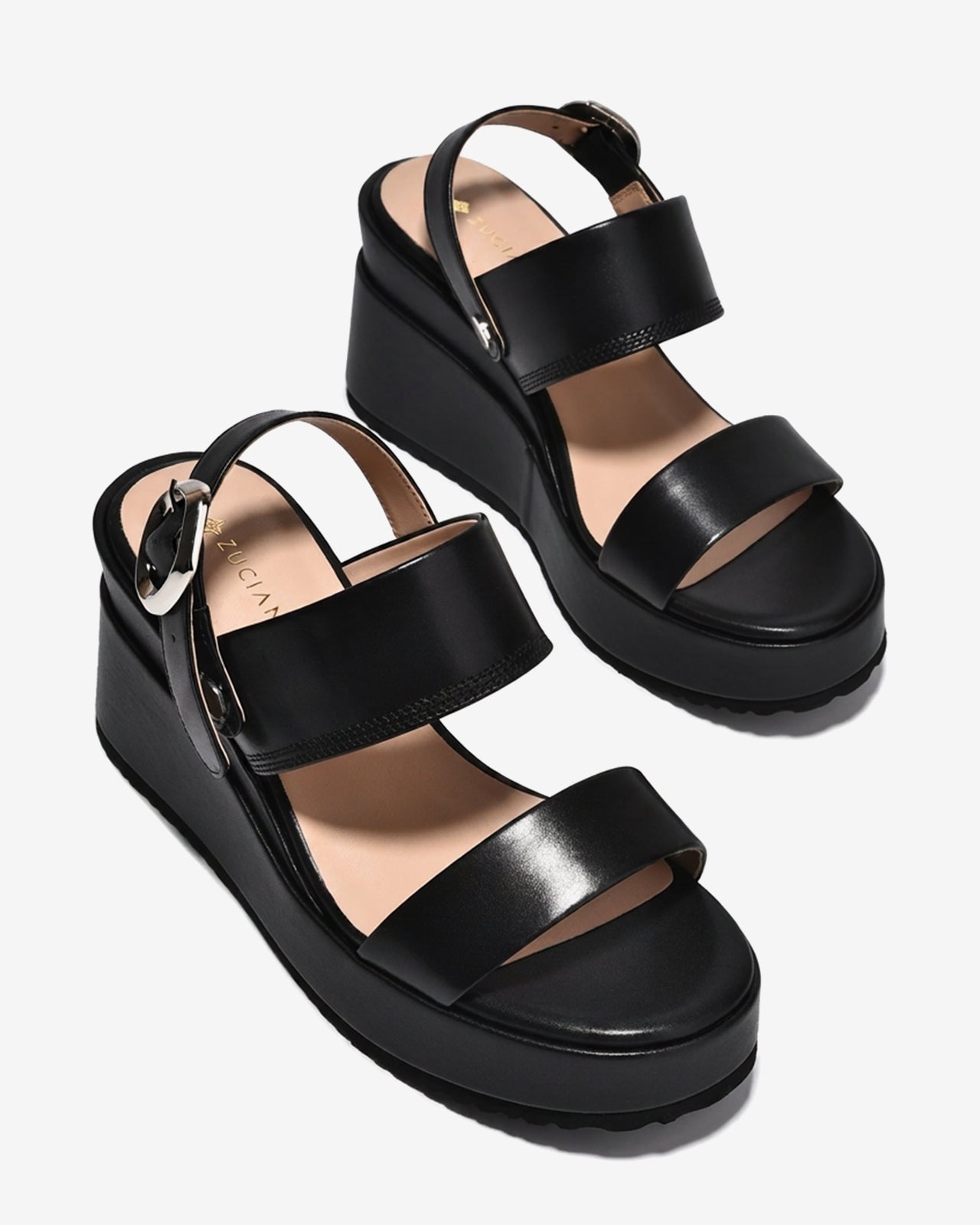 Sandal Xuồng Zuciani Đế 9CM Quai Đôi-SSD01Đen Color1