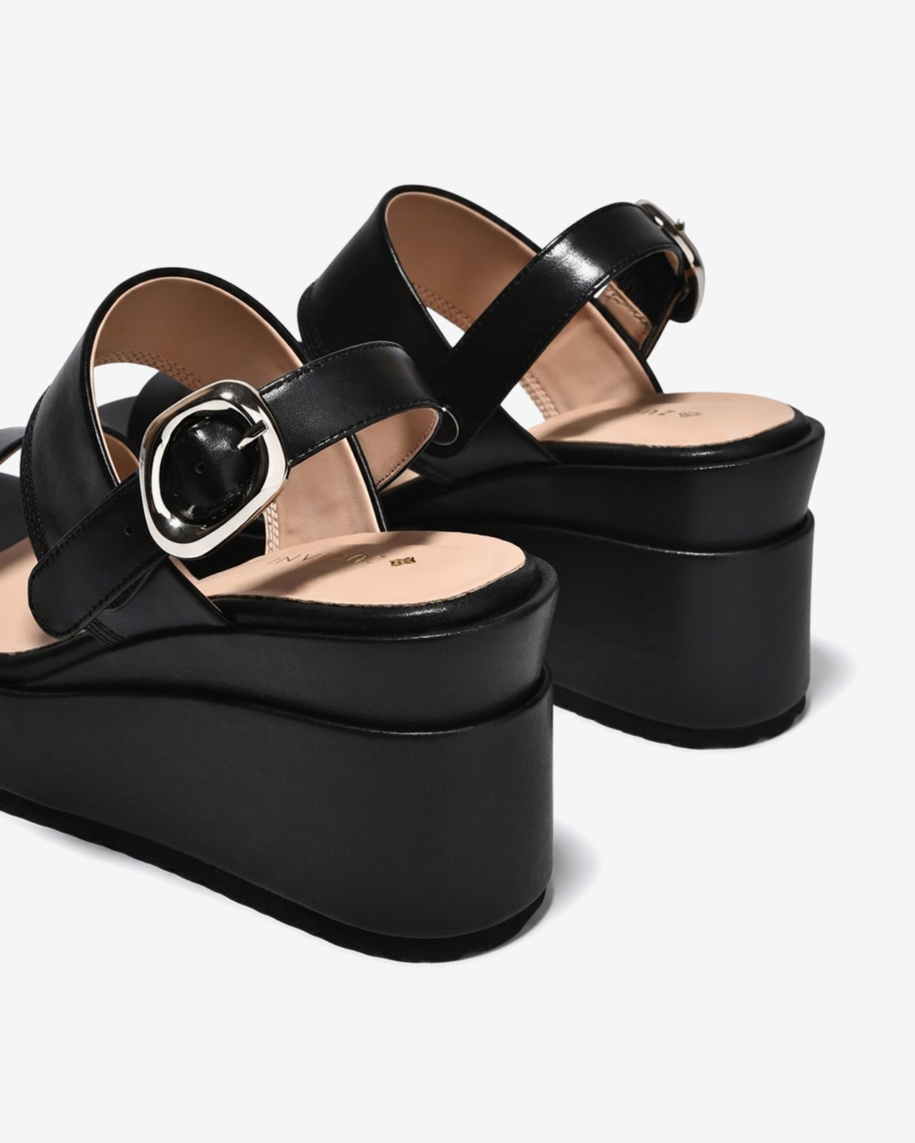 Sandal Xuồng Zuciani Đế 9CM Quai Đôi-SSD01Đen Color1