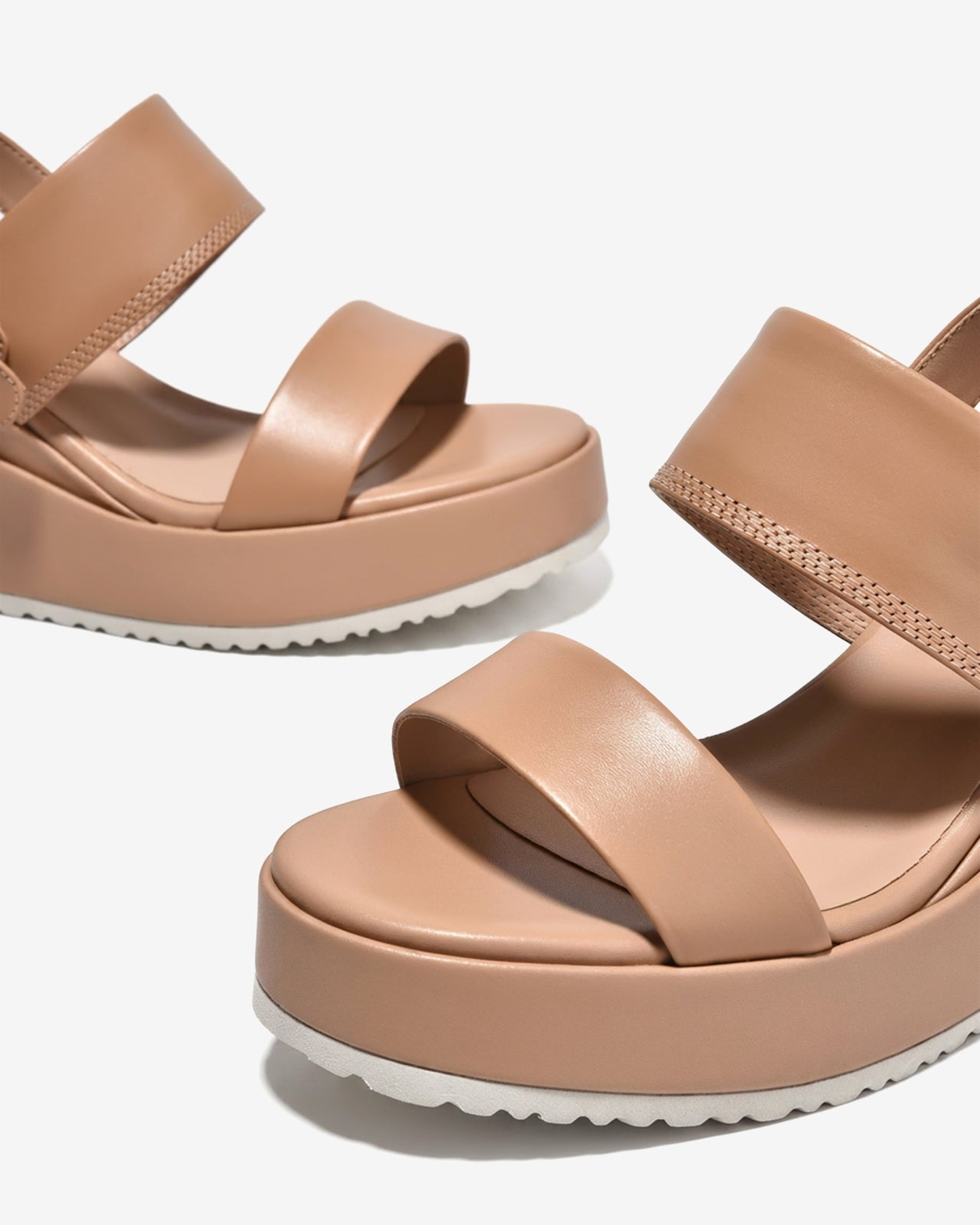 Sandal Xuồng Zuciani Đế 9CM Quai Đôi-SSD01Kem Color1