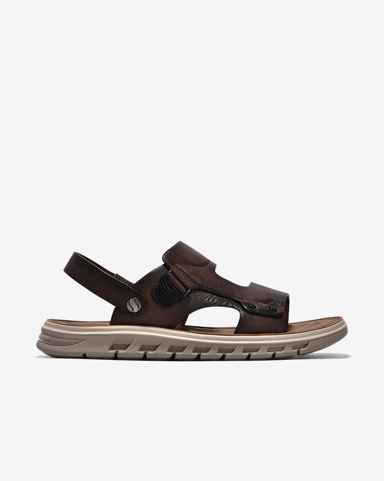 Giày Sandal Nam Zuciani Quai Da Dập Vân-SCF64Nâu Color1First