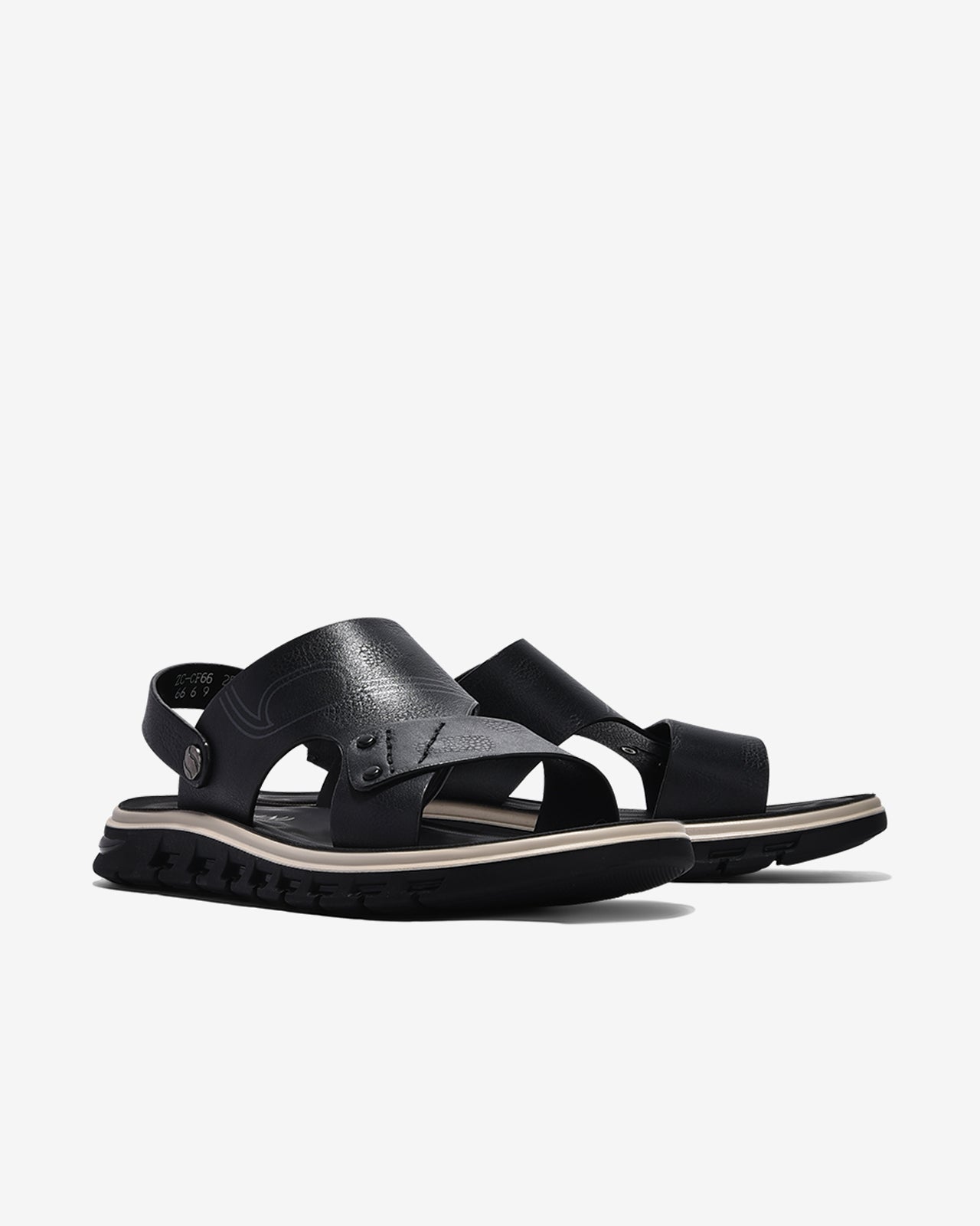 Giày Sandal Nam Zuciani Viền Đế Trắng-SCF66Đen Color1