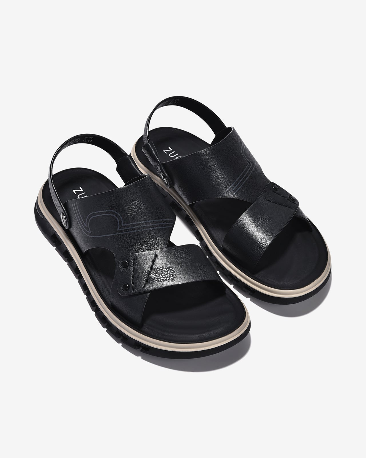 Giày Sandal Nam Zuciani Viền Đế Trắng-SCF66Đen Color1
