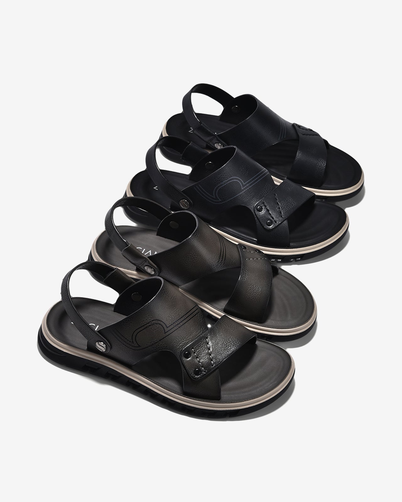 Giày Sandal Nam Zuciani Viền Đế Trắng-SCF66Đen Color1