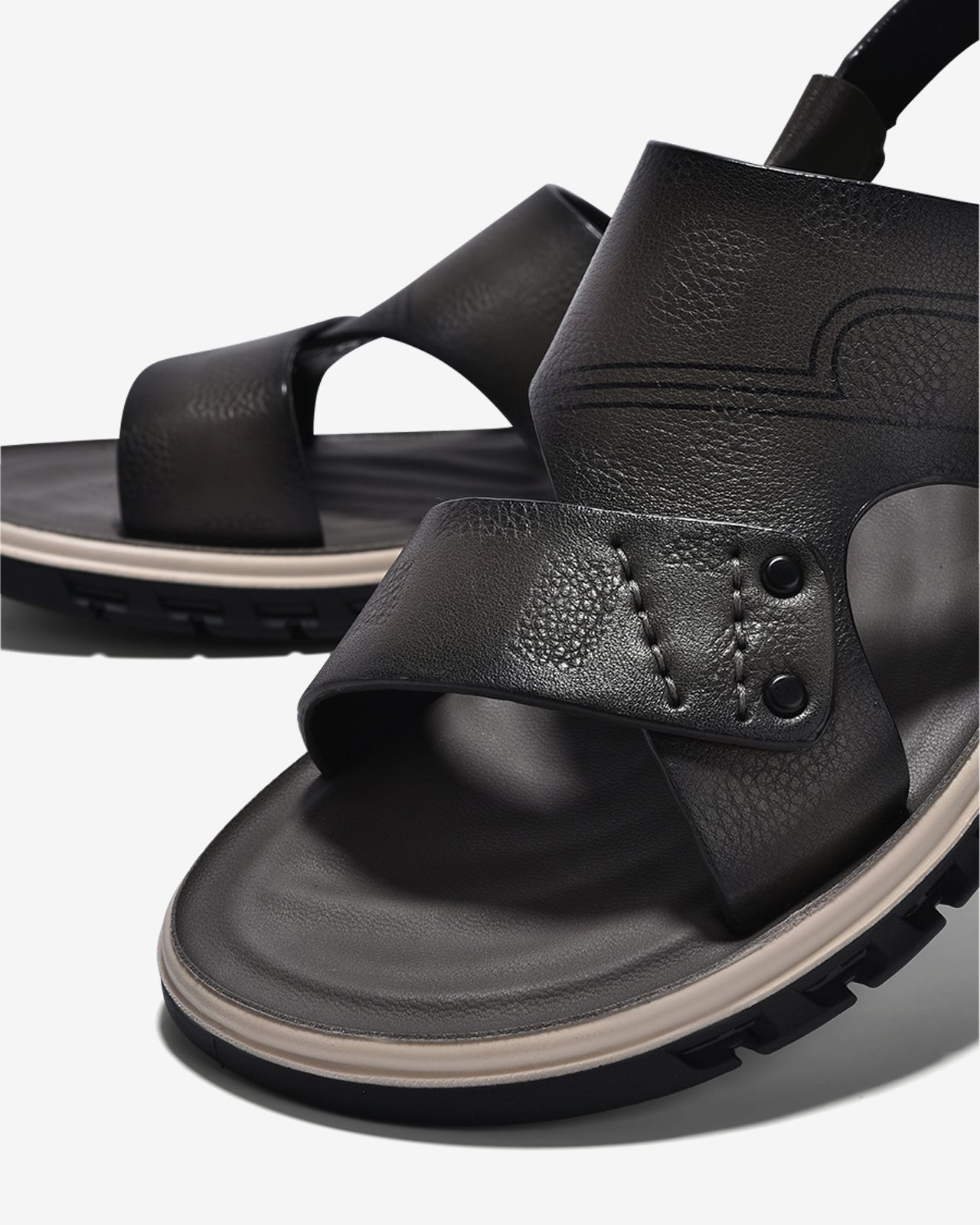 Giày Sandal Nam Zuciani Viền Đế Trắng-SCF66-Xám Color1