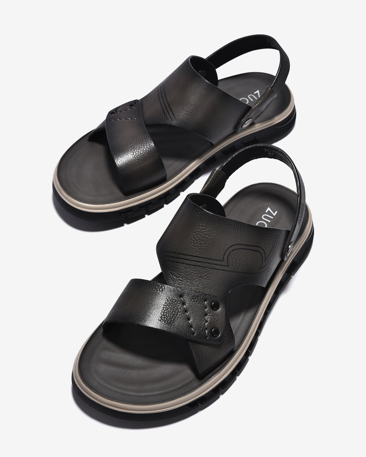 Giày Sandal Nam Zuciani Viền Đế Trắng-SCF66-Xám Color1