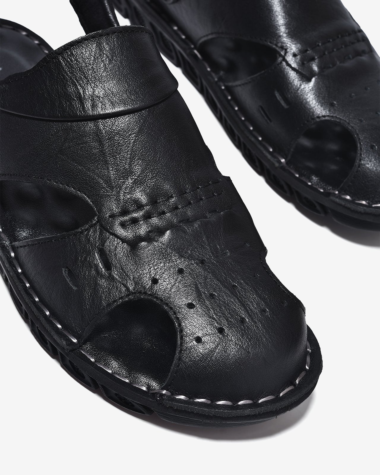 Sandal Rọ Zuciani Viền Chỉ Đục Lỗ-SCF84Đen Color1