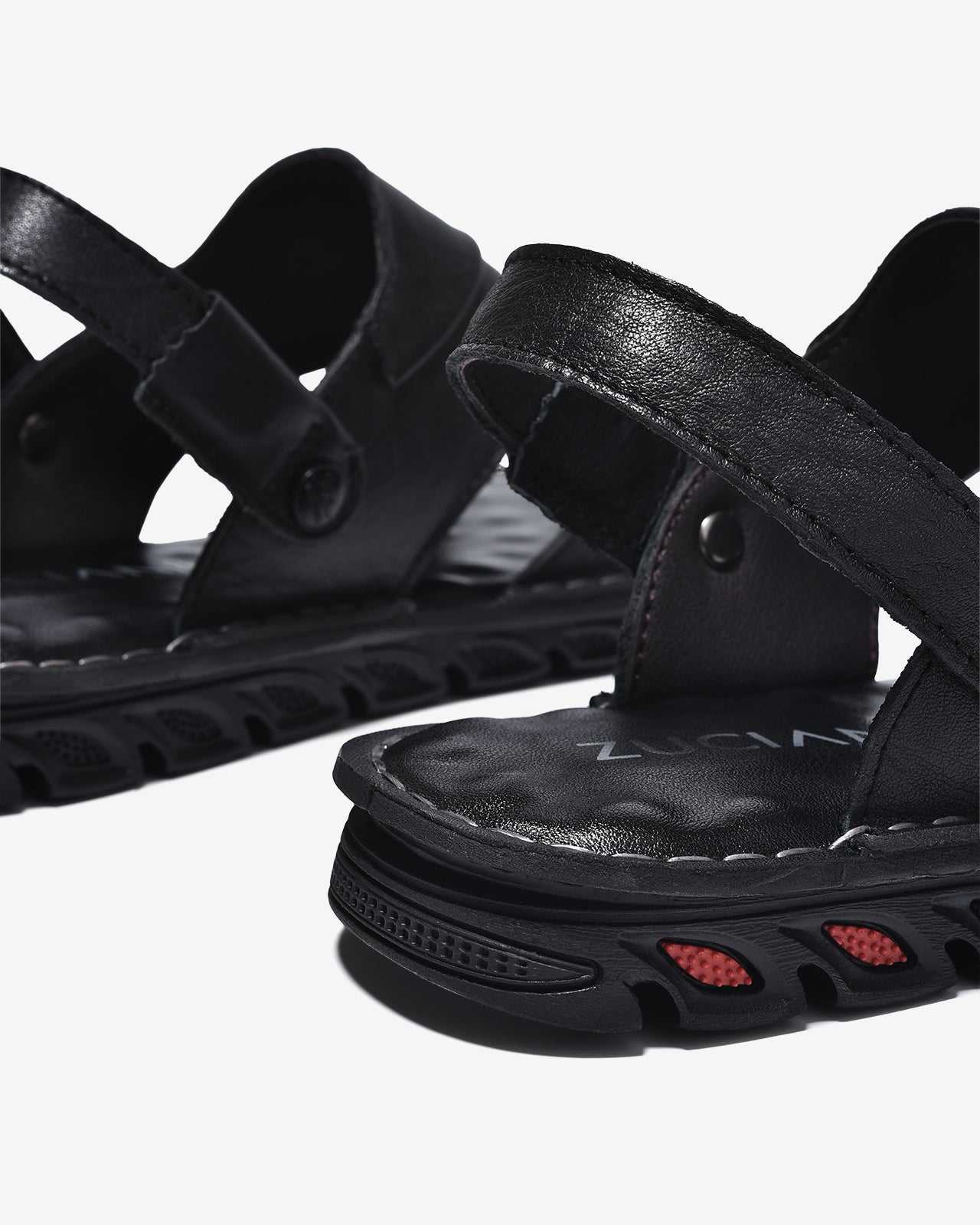 Sandal Rọ Zuciani Viền Chỉ Đục Lỗ-SCF84Đen Color1