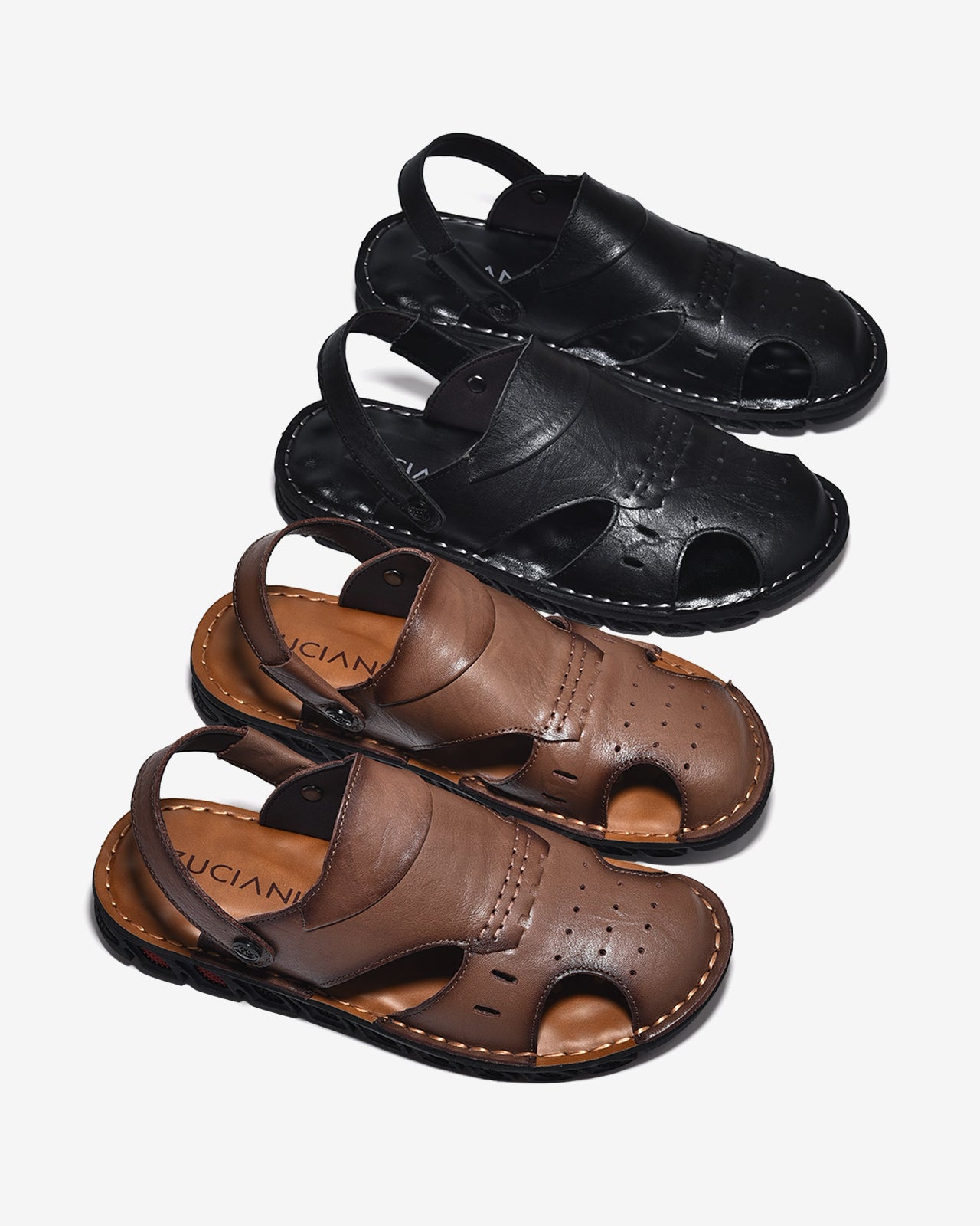 Sandal Rọ Zuciani Viền Chỉ Đục Lỗ-SCF84Đen Color1