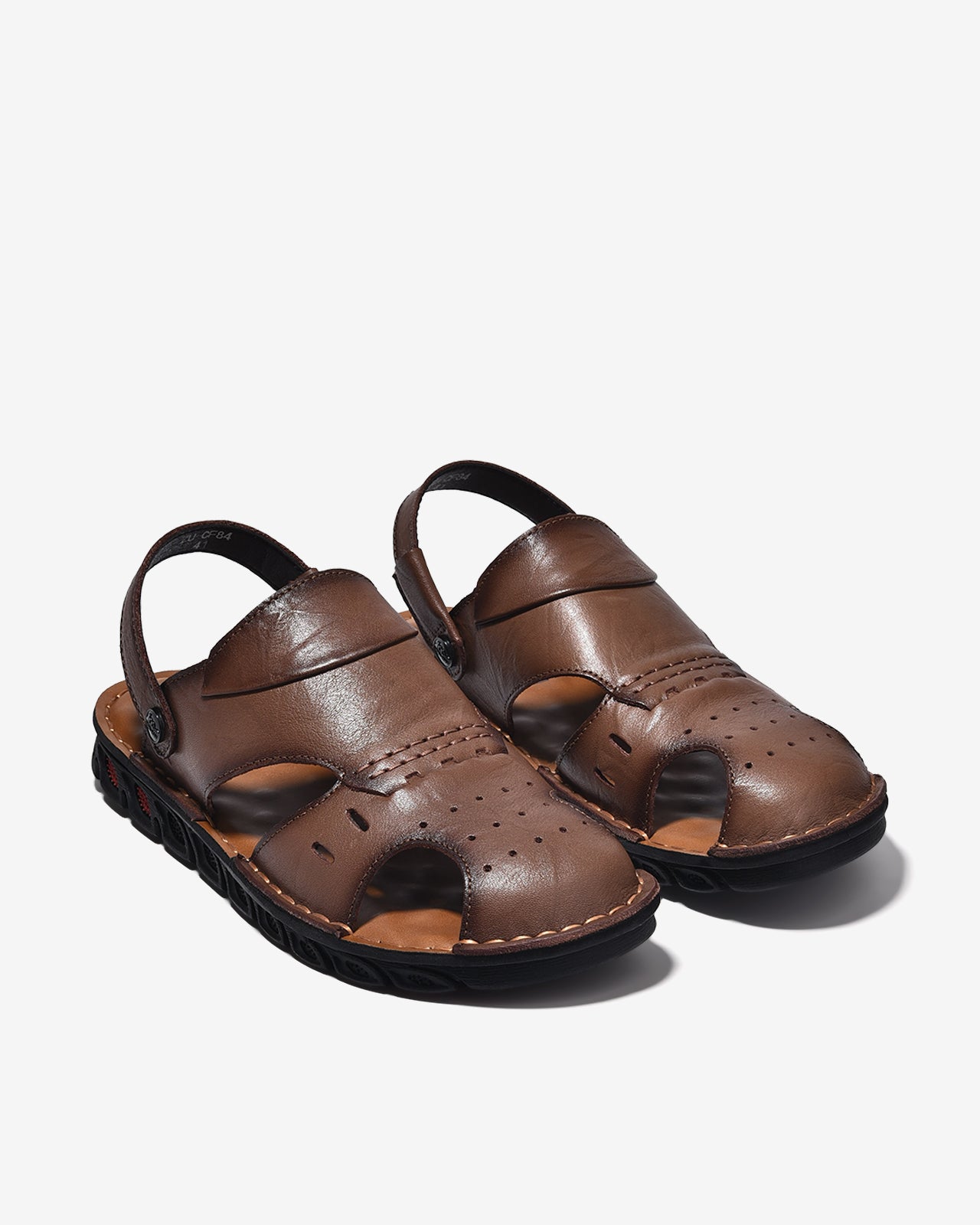 Sandal Rọ Zuciani Viền Chỉ Đục Lỗ Êm Chân-SCF84Nâu Color1