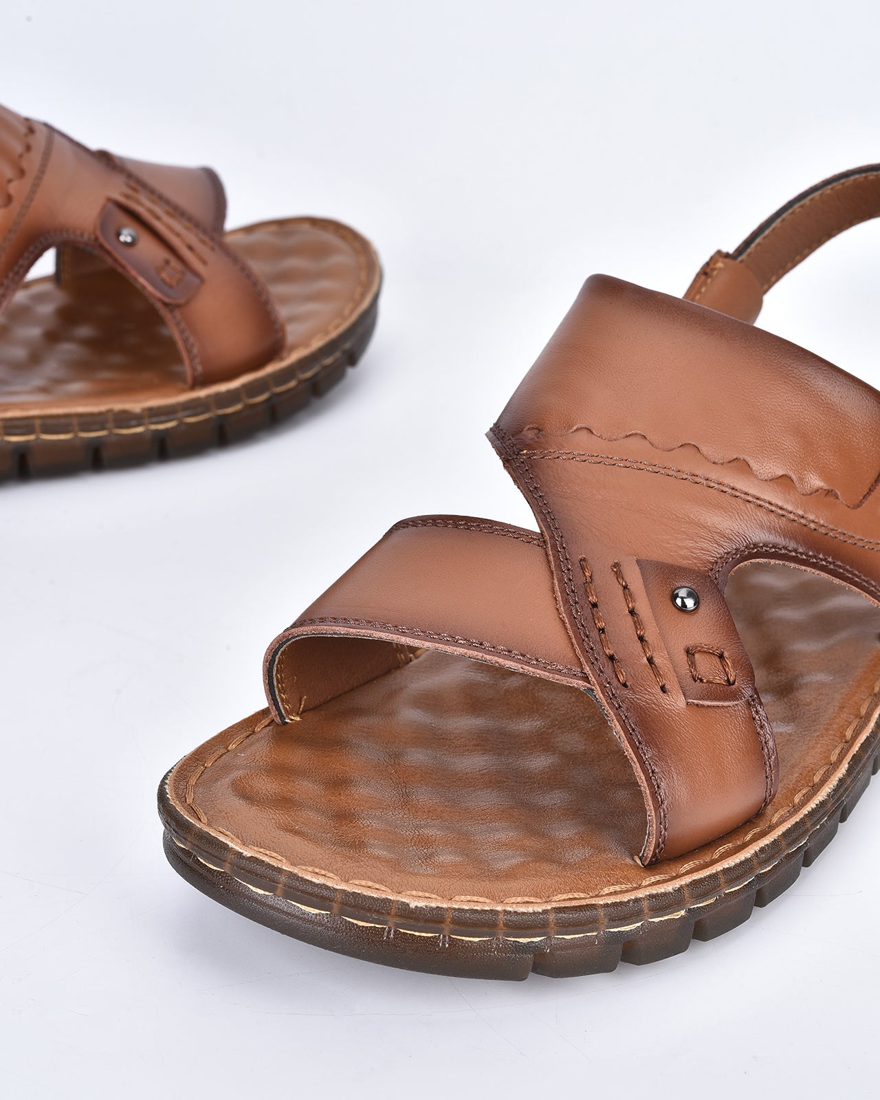 Giày Sandals Zuciani Viền Chỉ Da Trơn-SRD43-Nâu Color1