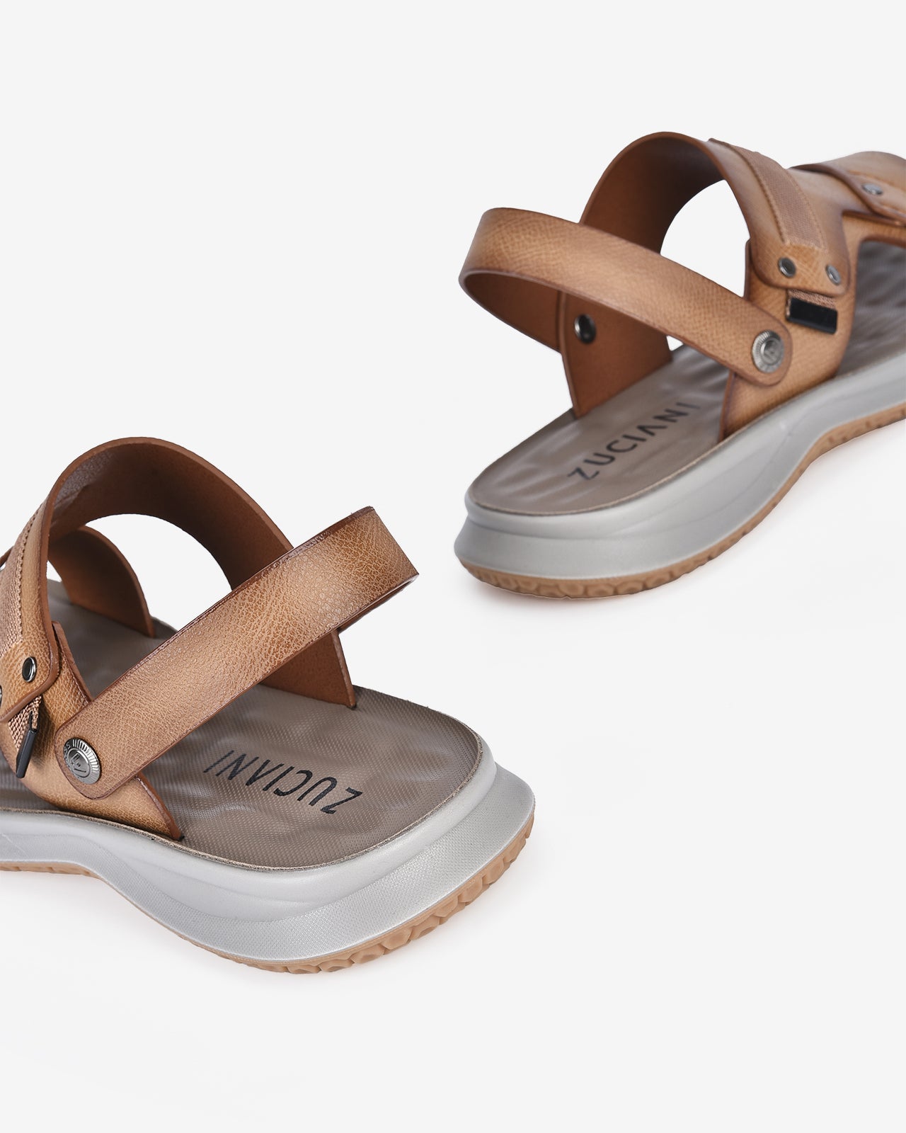 Giày Sandal Zuciani Đế Bằng Phối Màu-SRD44-Nâu Color1