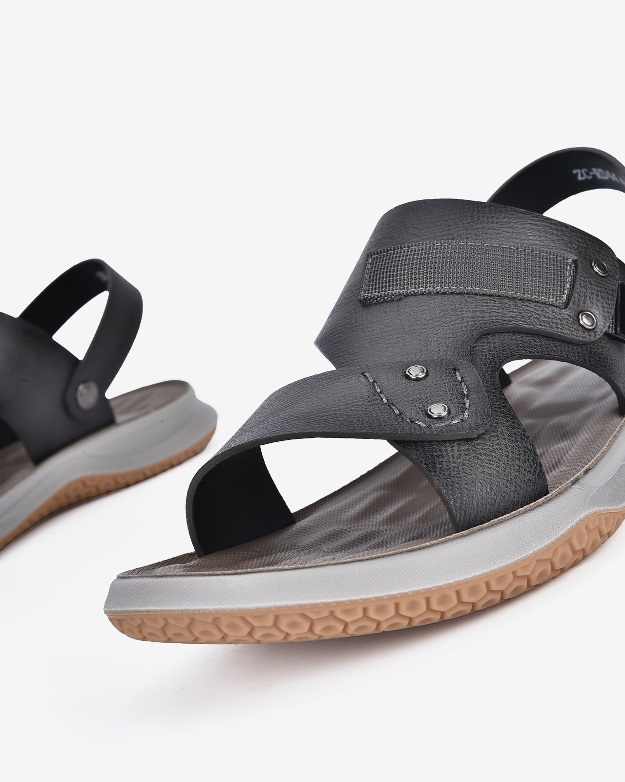 Giày Sandal Zuciani Đế Bằng Phối Màu-SRD44Xám Color1