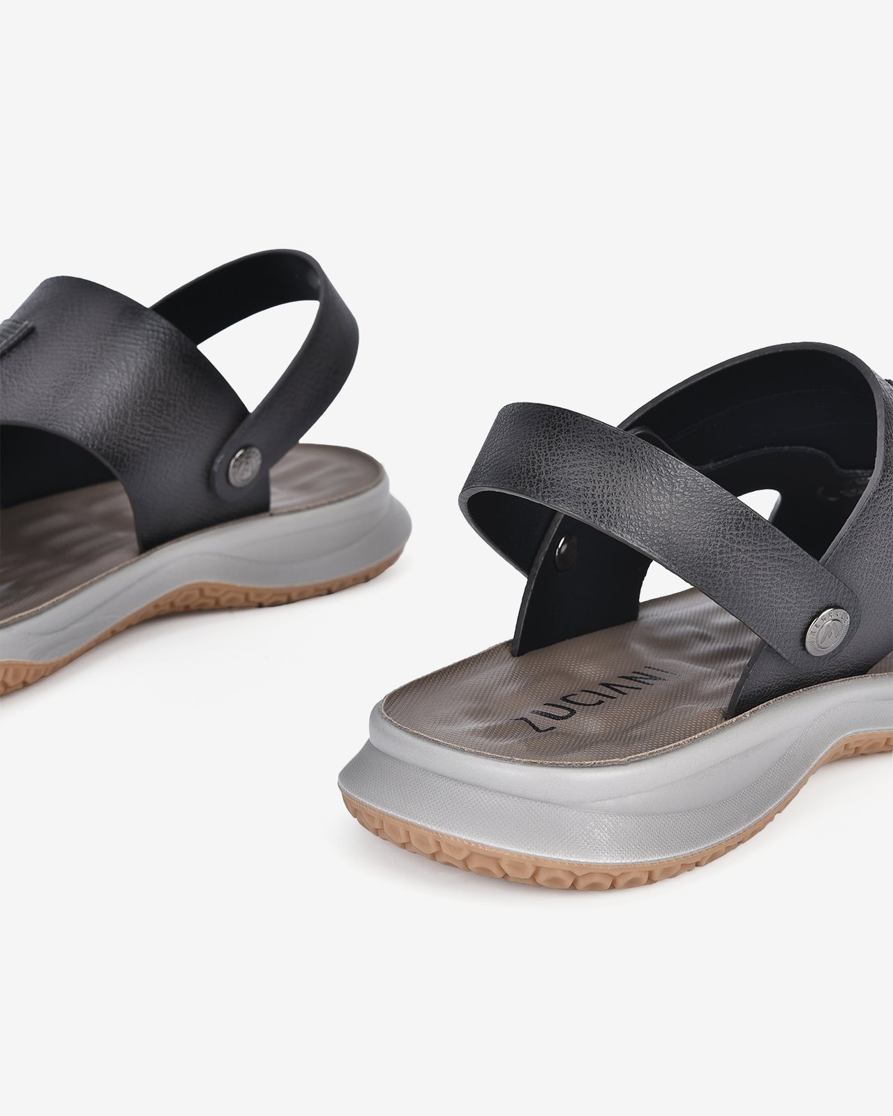 Giày Sandal Zuciani Đế Bằng Phối Màu-SRD44Xám Color1