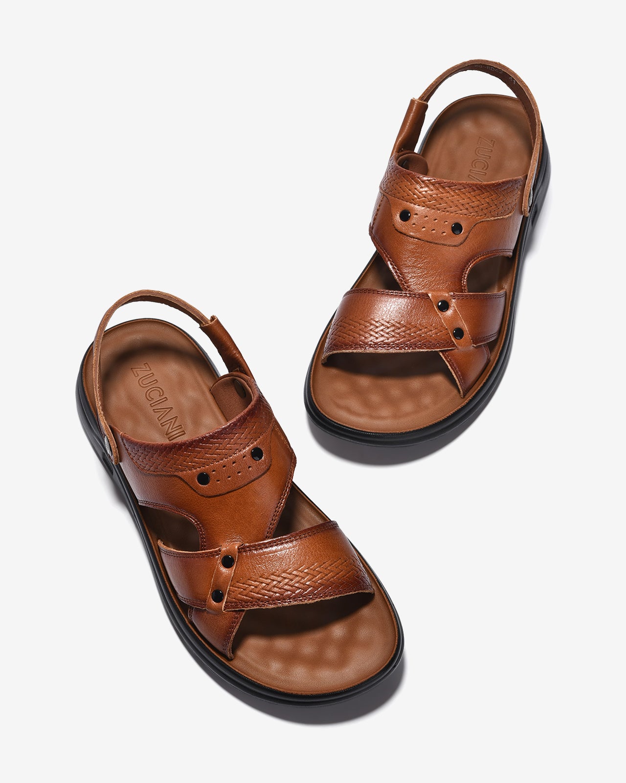 Sandal Nam Zuciani Da Mềm Quai Bản To-SRD62Nâu Color1