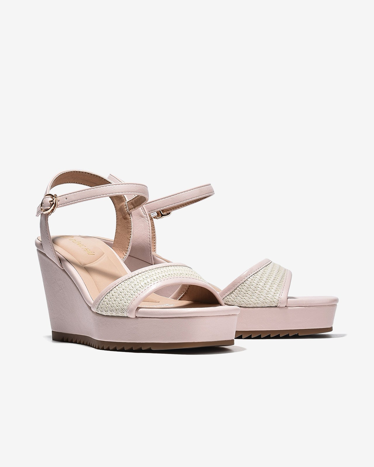Sandal Xuồng Đông Hải 9cm Họa Tiết Đan-S81W2Hồng Color1