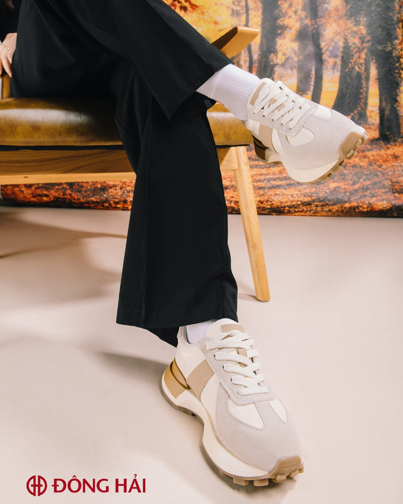 Giày Sneaker Zuciani Đế Cách Điệu Hiện Đại-GTH52Kem Color1