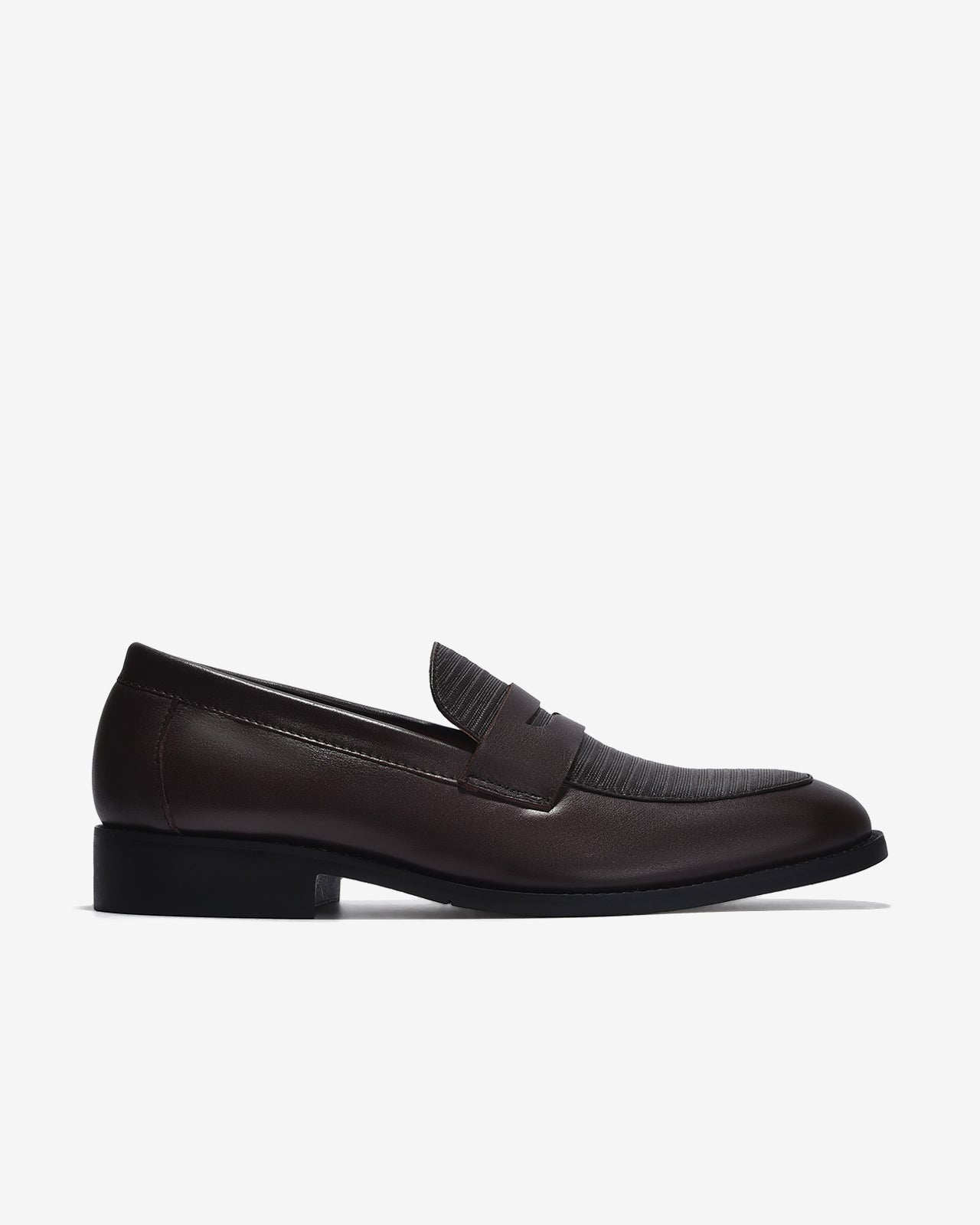 Giày Nam Penny Loafer Dập Vân-G01A8Nâu Color1First