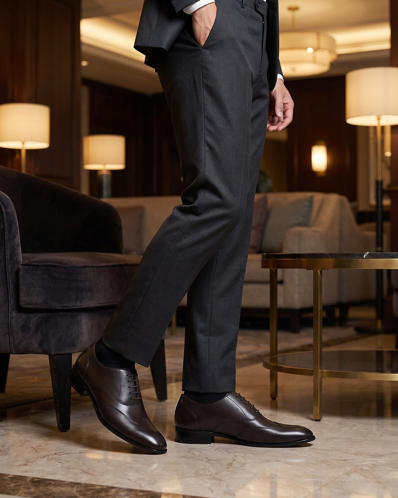 Giày Tây Nam Đông Hải Oxford Lịch Lãm-G01B9Nâu Color1