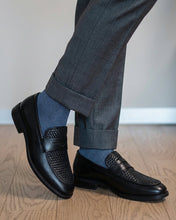 Giày Tây Nam Đông Hải Hoạ Tiết Dập Đan Nổi-G01C7Đen Color1