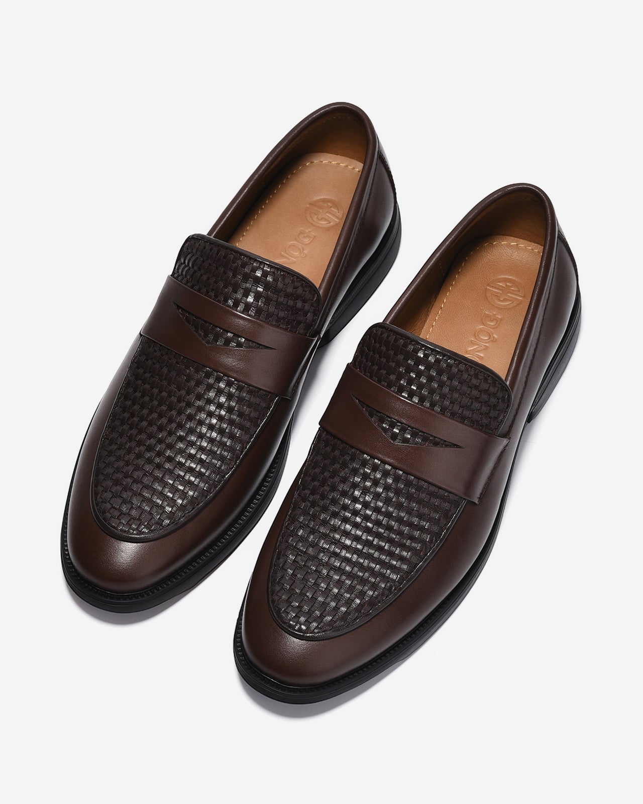 Giày Tây Nam Đông Hải Hoạ Tiết Dập Đan Nổi-G01C7-Nâu Color1