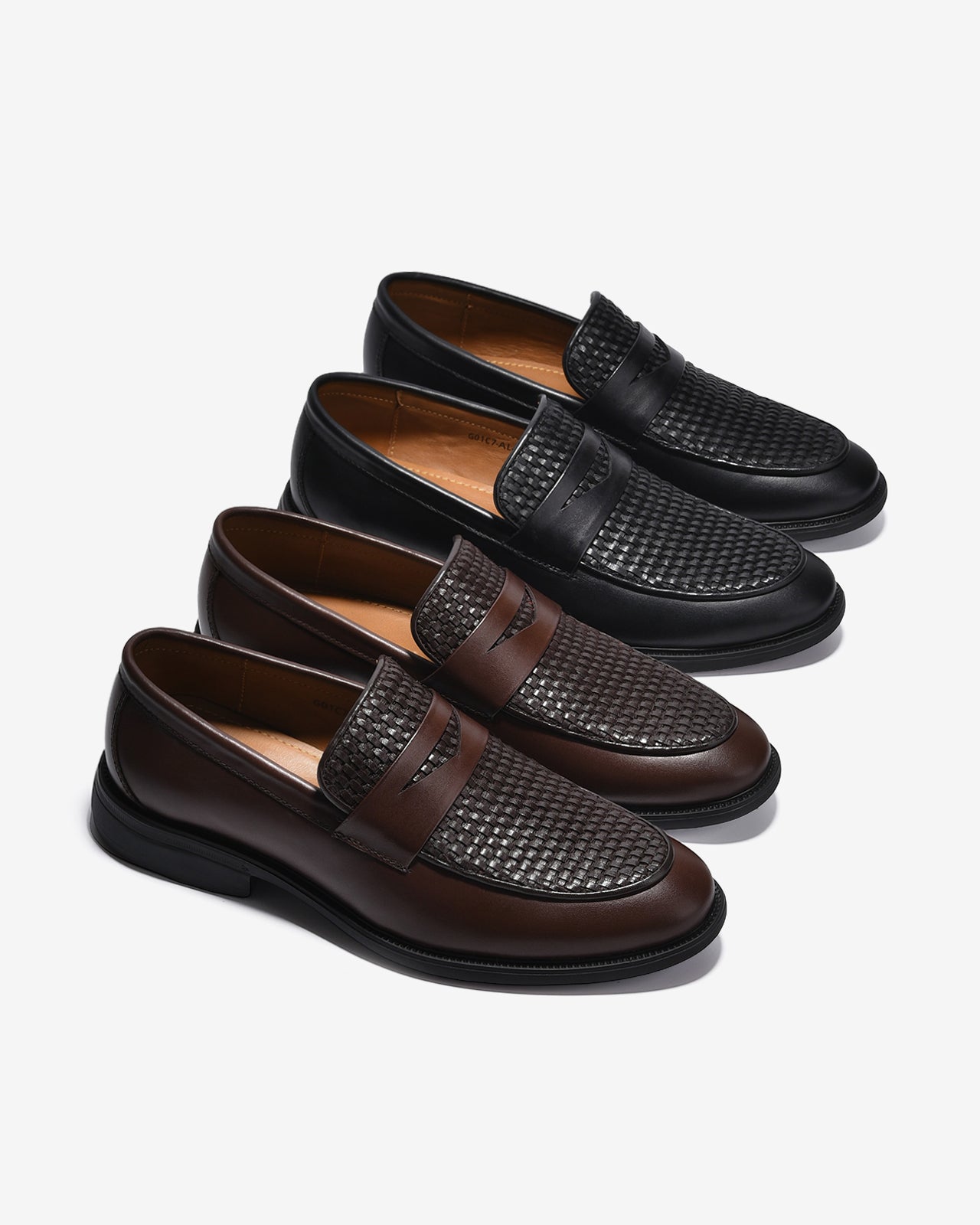 Giày Tây Nam Đông Hải Hoạ Tiết Dập Đan Nổi-G01C7-Nâu Color1