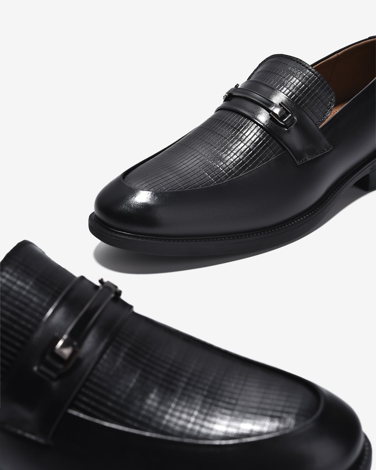 Giày Tây Loafer Đông Hải Quai Phối Khóa-G01C8Đen Color1