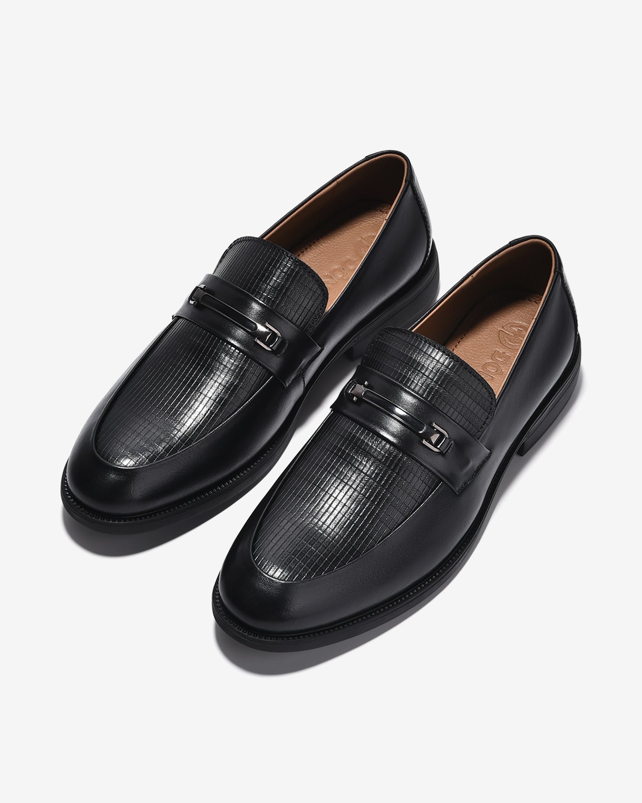 Giày Tây Loafer Đông Hải Quai Phối Khóa-G01C8Đen Color1