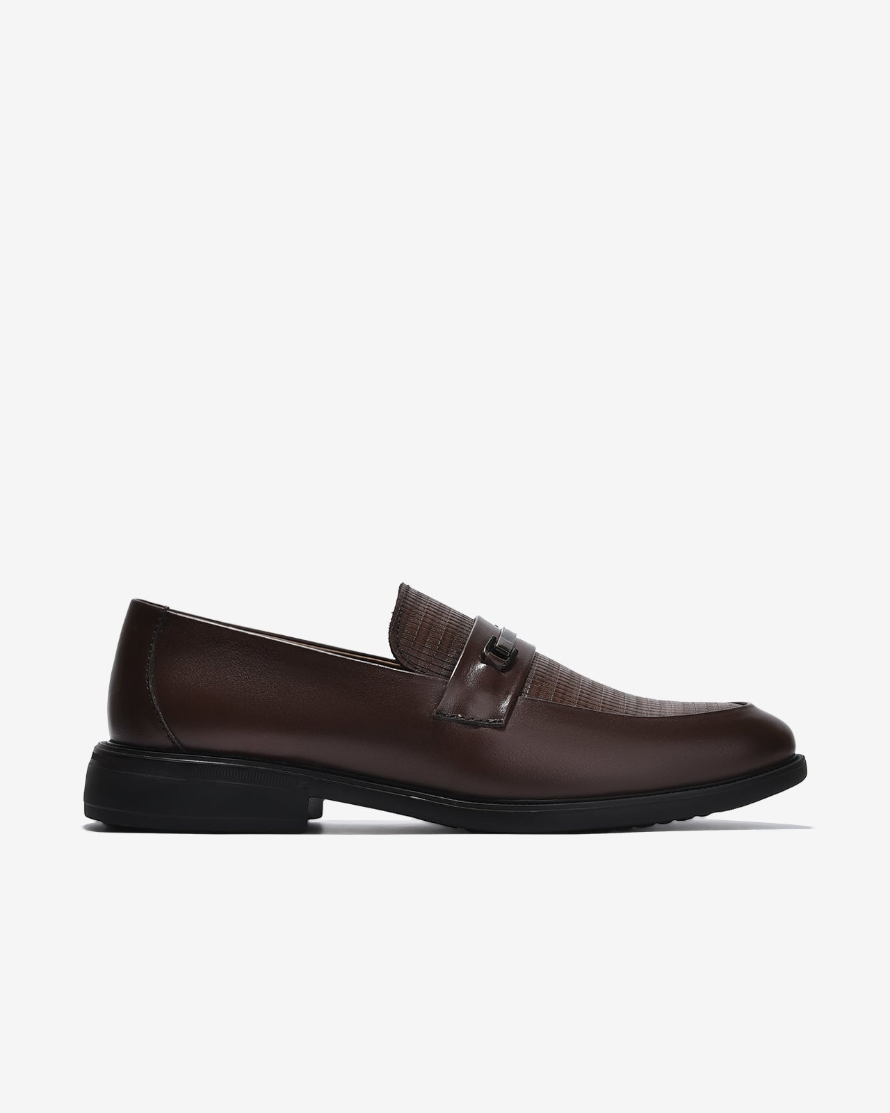 Giày Tây Loafer Đông Hải Quai Phối Khóa-G01C8Nâu Color1First