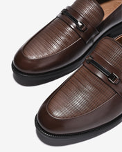 Giày Tây Loafer Đông Hải Quai Phối Khóa-G01C8Nâu Color1