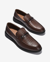 Giày Tây Loafer Đông Hải Quai Phối Khóa-G01C8Nâu Color1