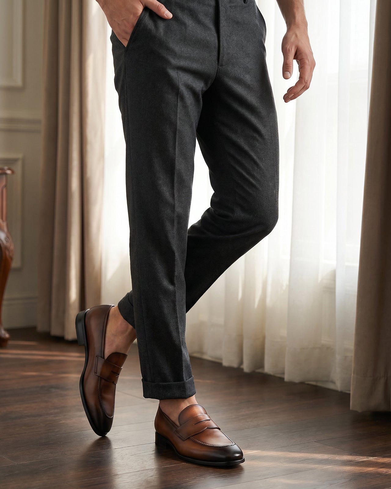 Giày Tây McKay Đế Phối Da-G3302Bò Color1