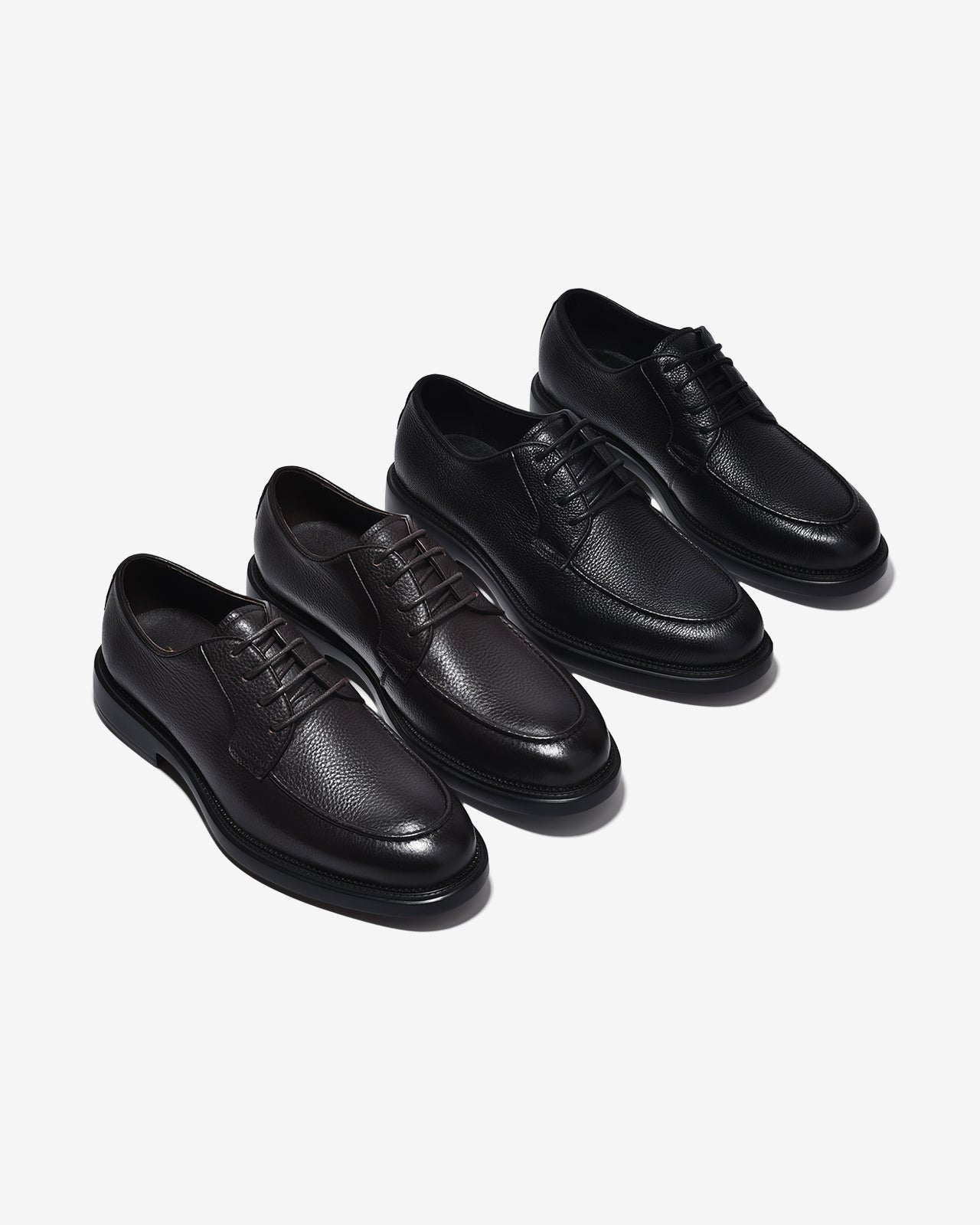 Giày Tây Zuciani Derby Viền Mũi Da Vân-GLC01Đen Color1