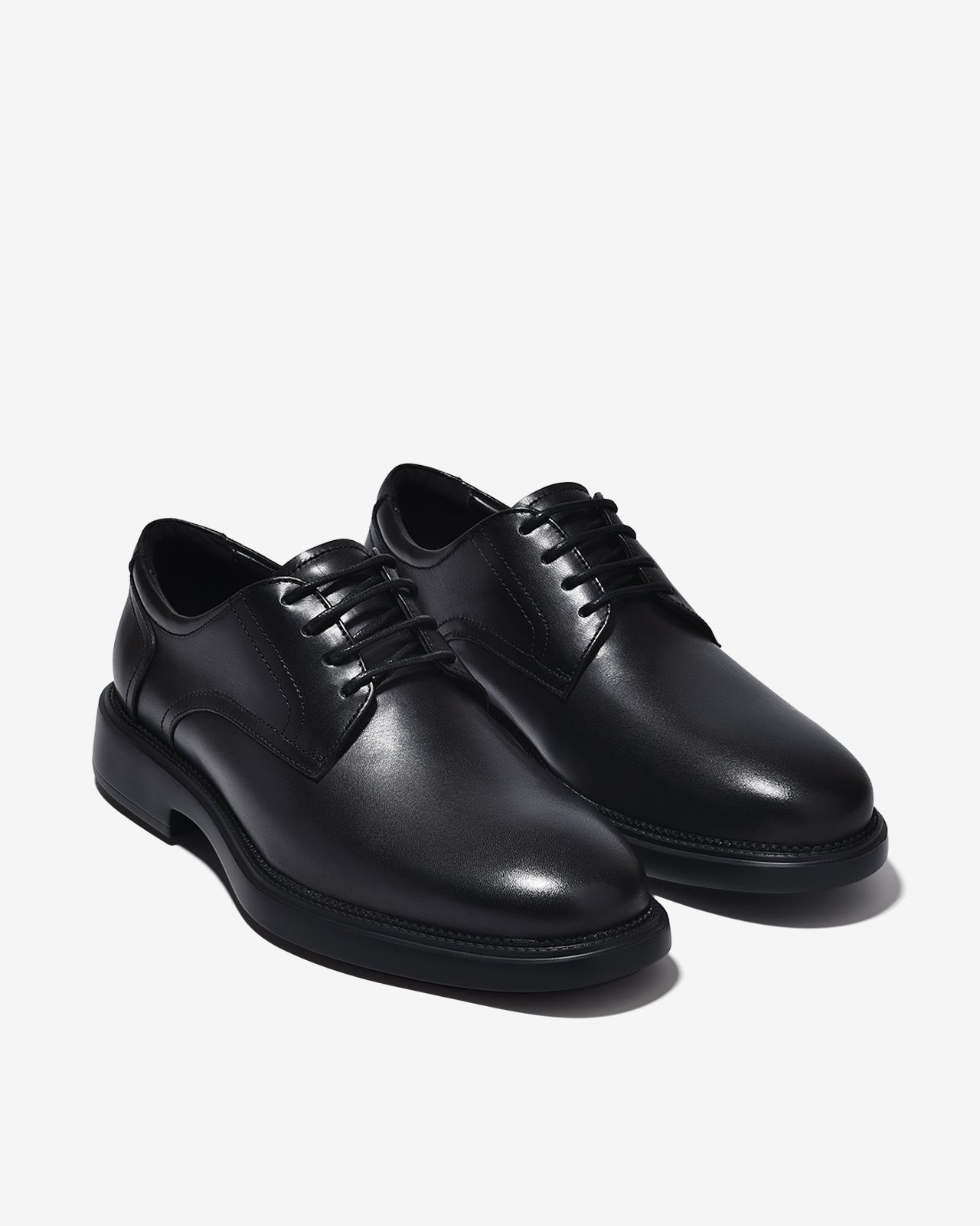 Giày Tây Zuciani Derby Mũi Trơn Viền Chỉ Êm Chân-GLC02Đen Color1