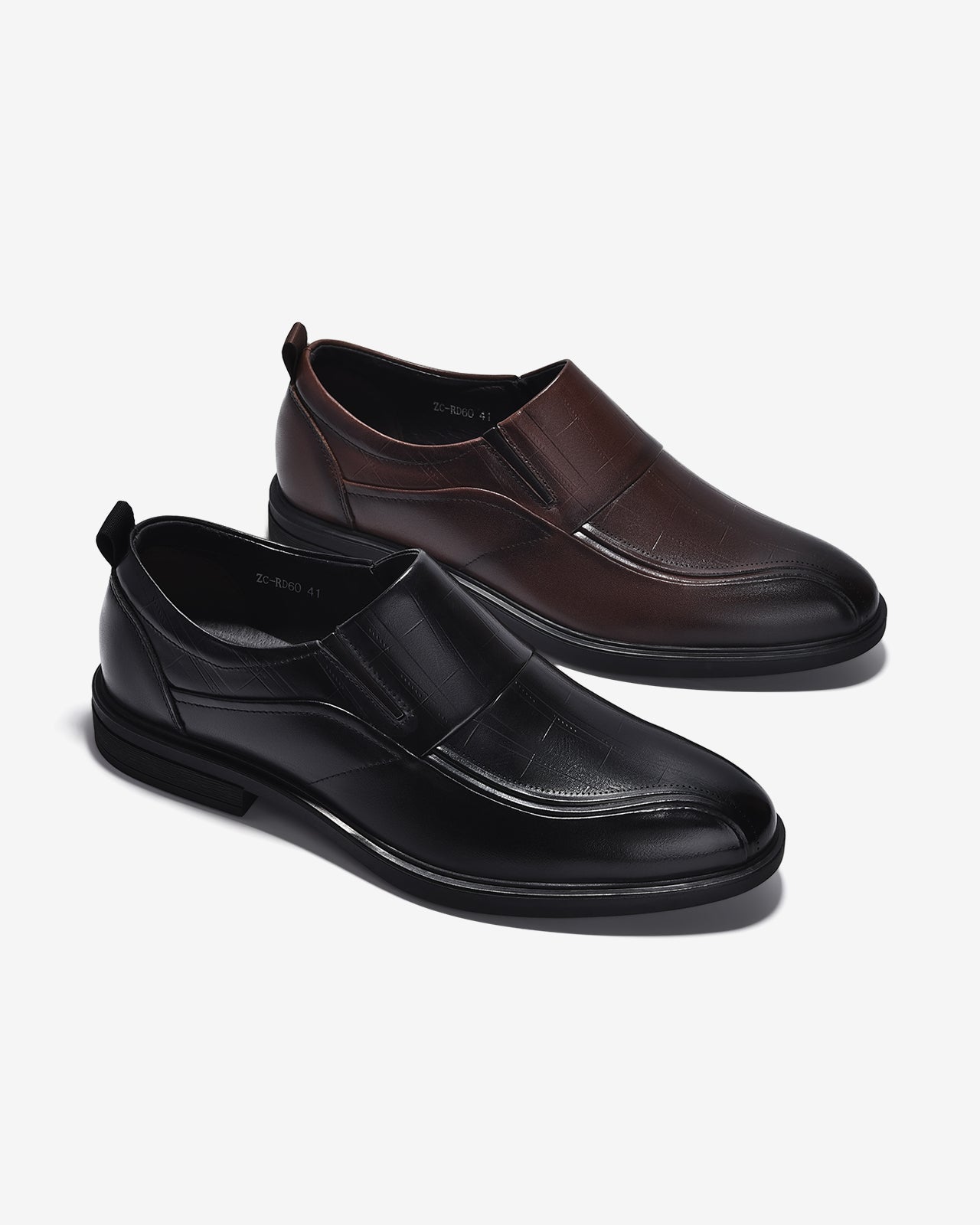 Giày Tây Nam Zuciani Không Dây Dập Vân-GRD60Nâu Color1