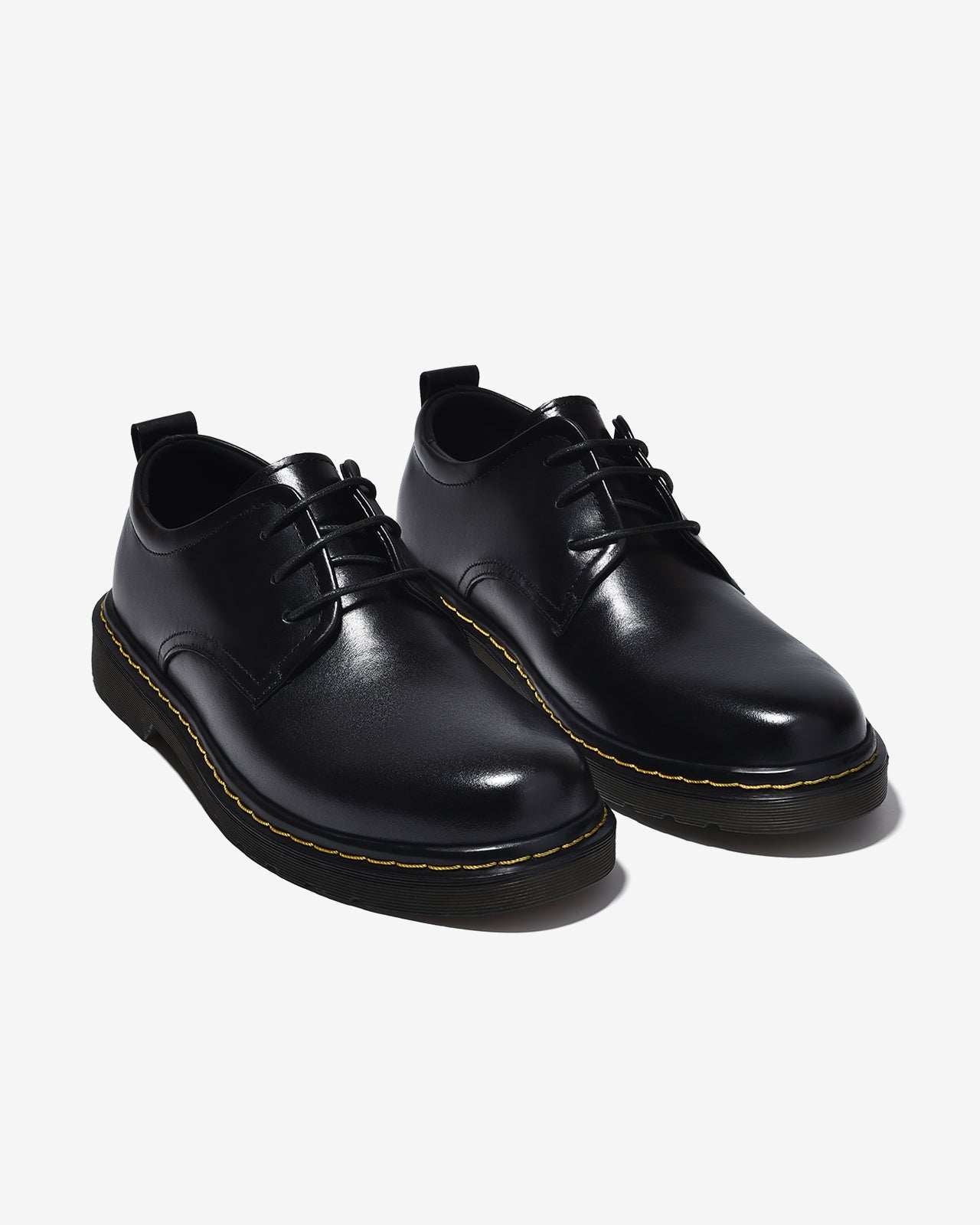 Giày Tây Zuciani Derby Mũi Trơn Viền Chỉ Vàng-GRD73Đen Color1