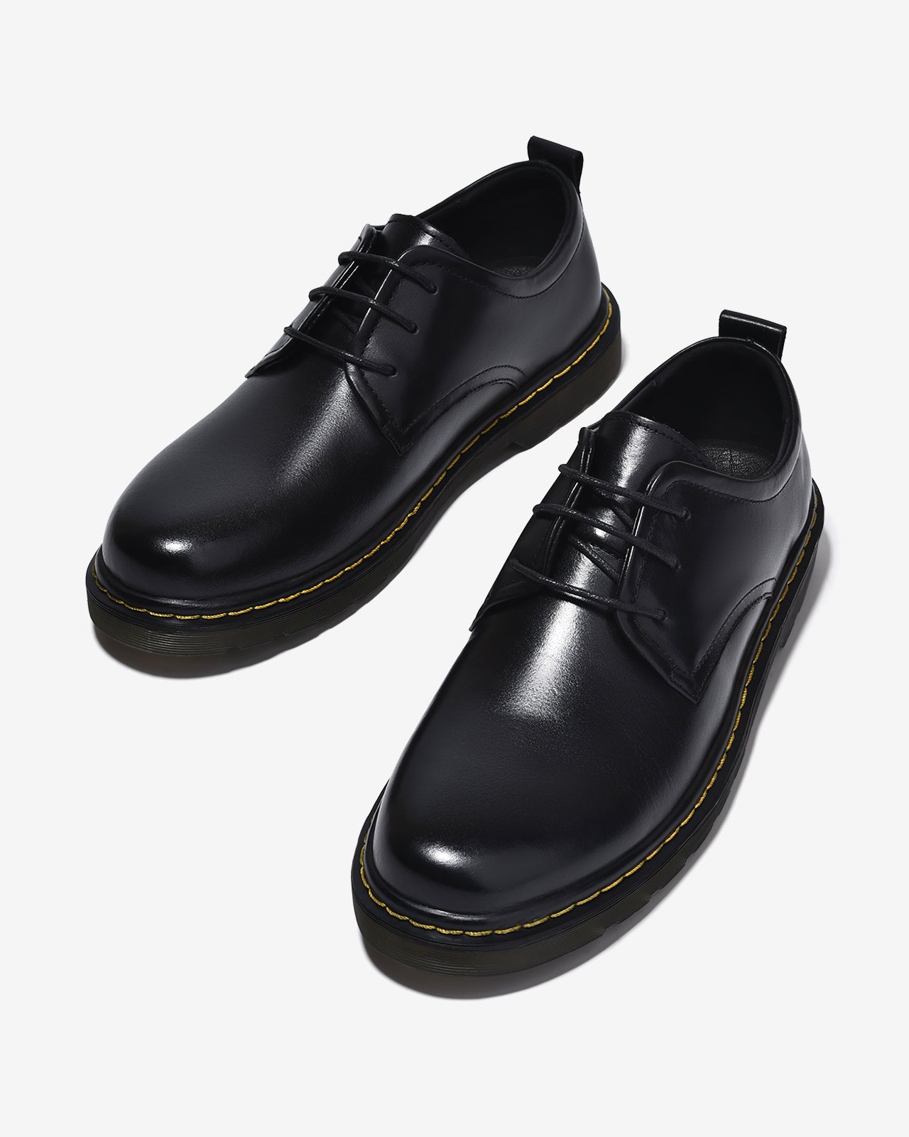 Giày Tây Zuciani Derby Mũi Trơn Viền Chỉ Vàng-GRD73Đen Color1