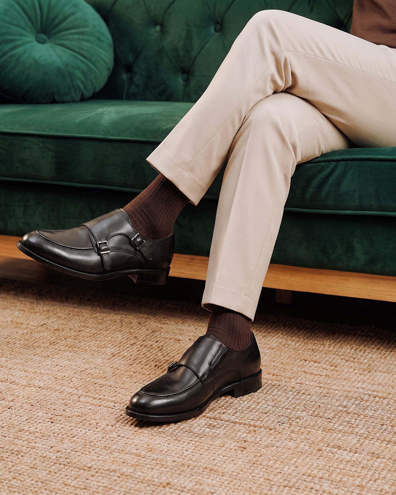 Giày Tây Nam Zuciani Monk Strap-GVR01Đen Color1