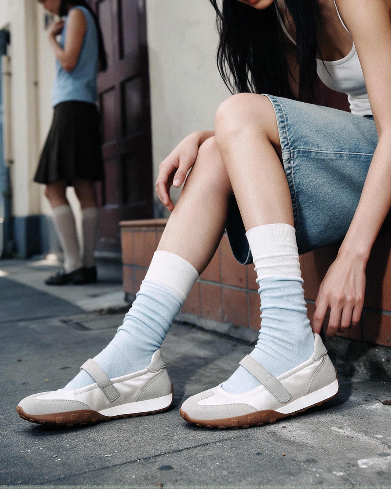 Giày Thể Thao Zucia Quai Ngang Khóa Dán Êm Ái-GRXC7Xám Color1