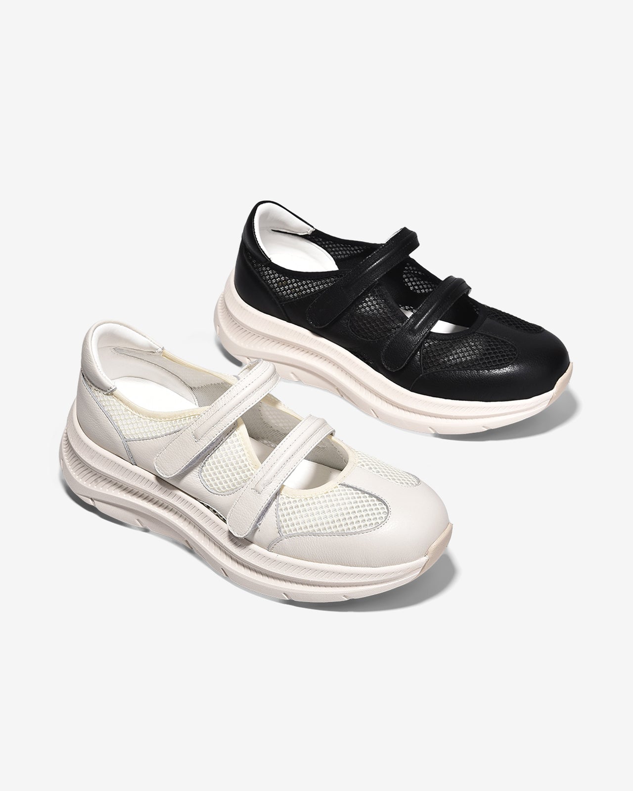 Giày Thể Thao Nữ Zuciani Quai Dán Phối Lưới-GCM43-Đen Color1