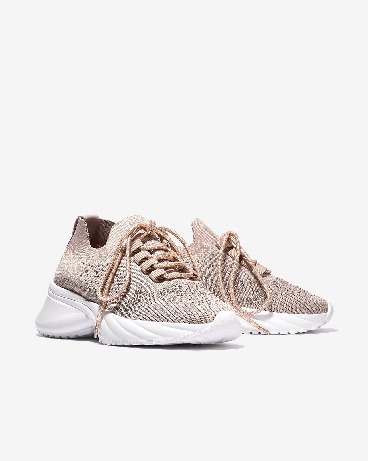 Giày Thể Thao Đính Đá Zuciani Đế Cao 6cm-GSD08Hồng Color1