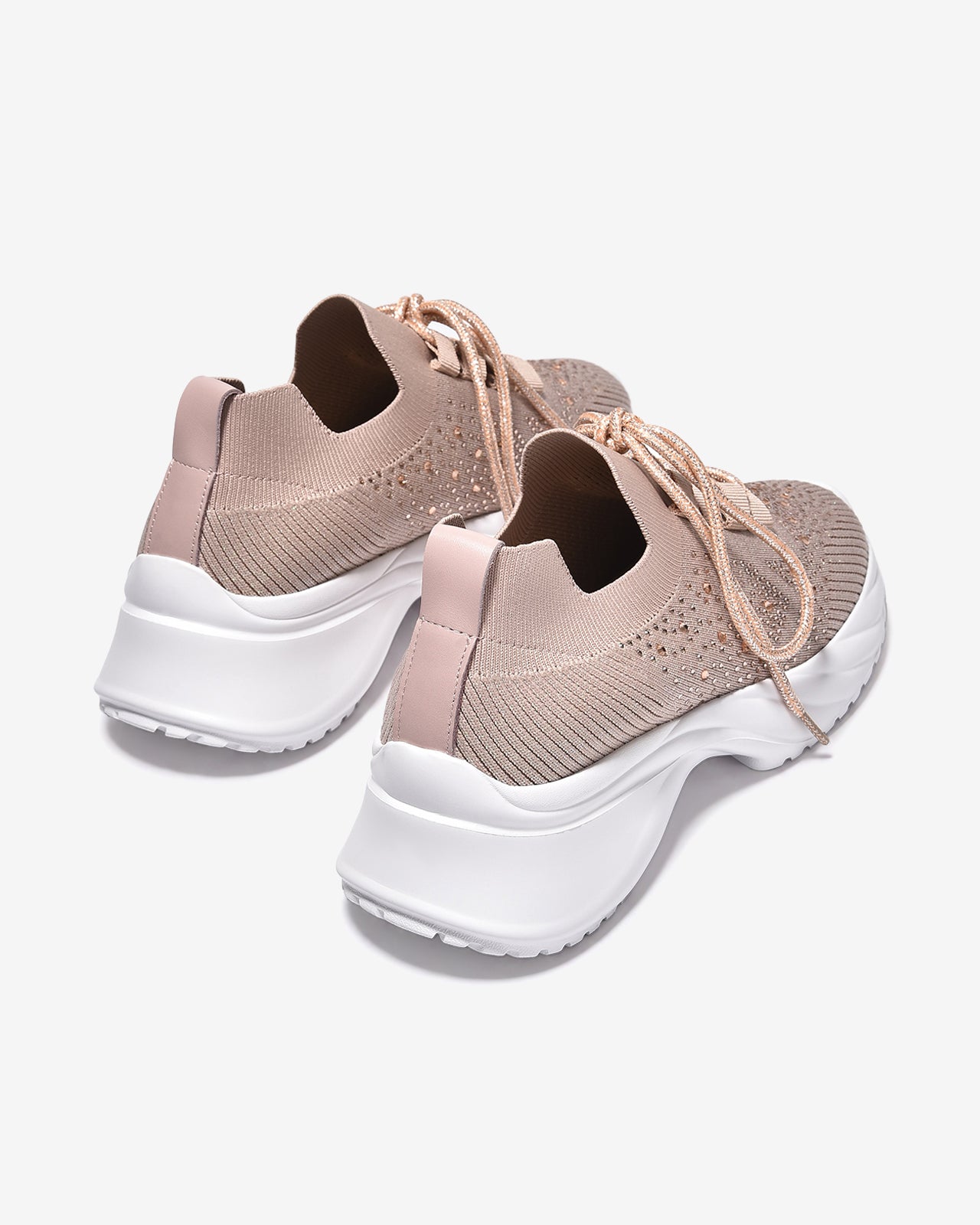 Giày Thể Thao Đính Đá Zuciani Đế Cao 6cm-GSD08Hồng Color1