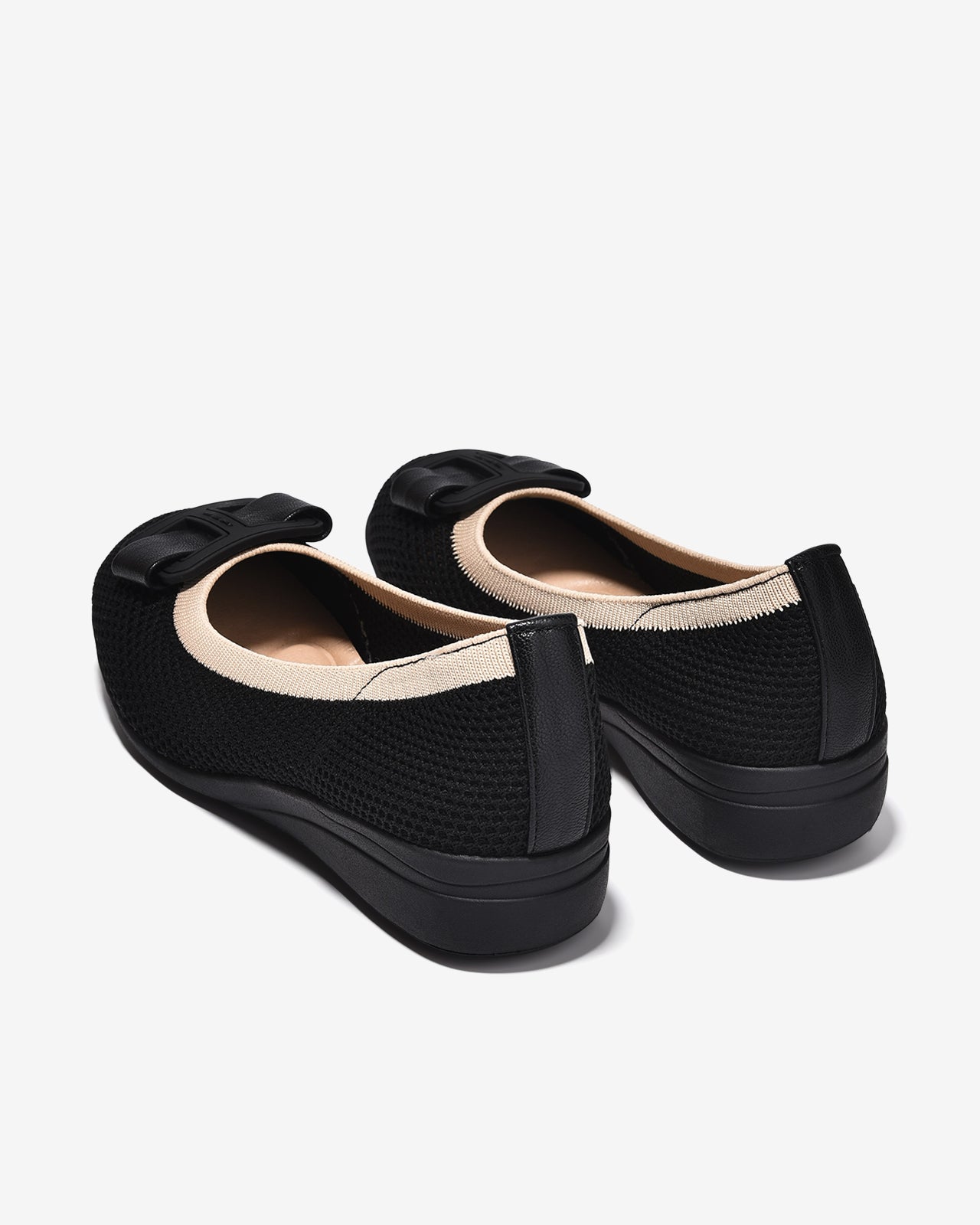 Giày Xuồng Zucia Vải Dệt Phối Khóa-GHLL9Đen Color1