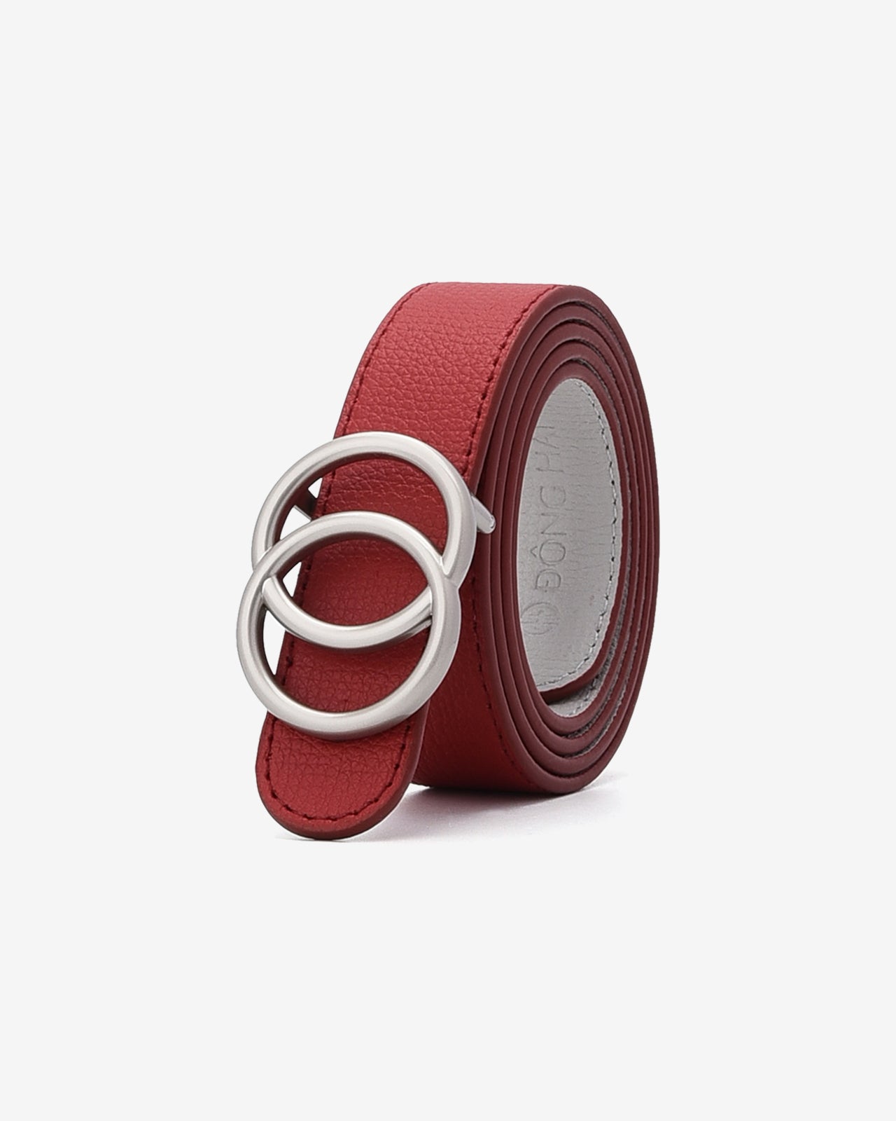 Nịt Da Nữ Đông Hải Khóa Tròn Đôi-PH02Đỏ Color1