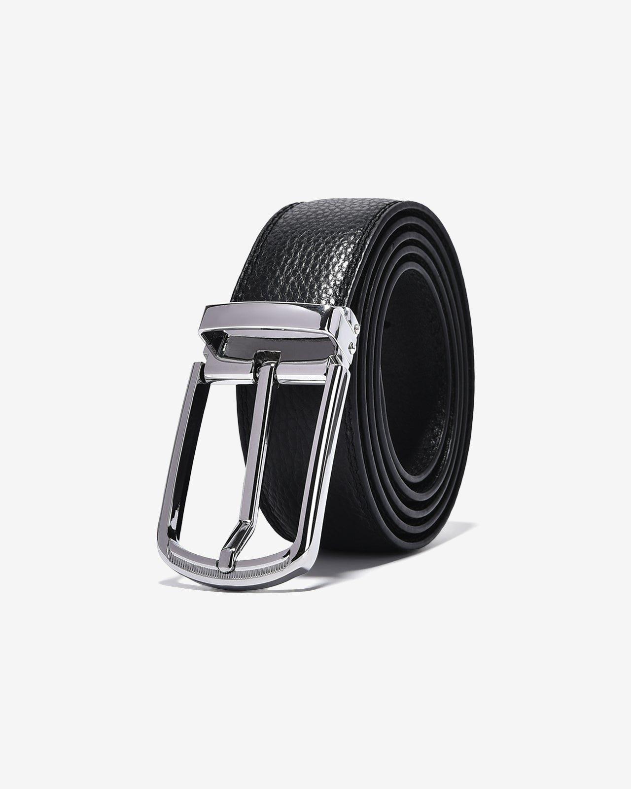 Thắt Lưng Nam Đông Hải Khóa Bóng-PU08-Đen Color1First