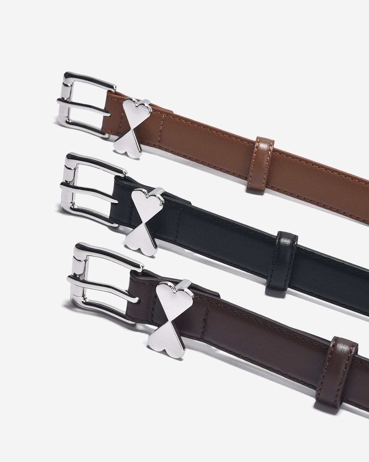 Nịt Da Nữ Zucia Khoá Tim Đôi-TD20Bò Color1