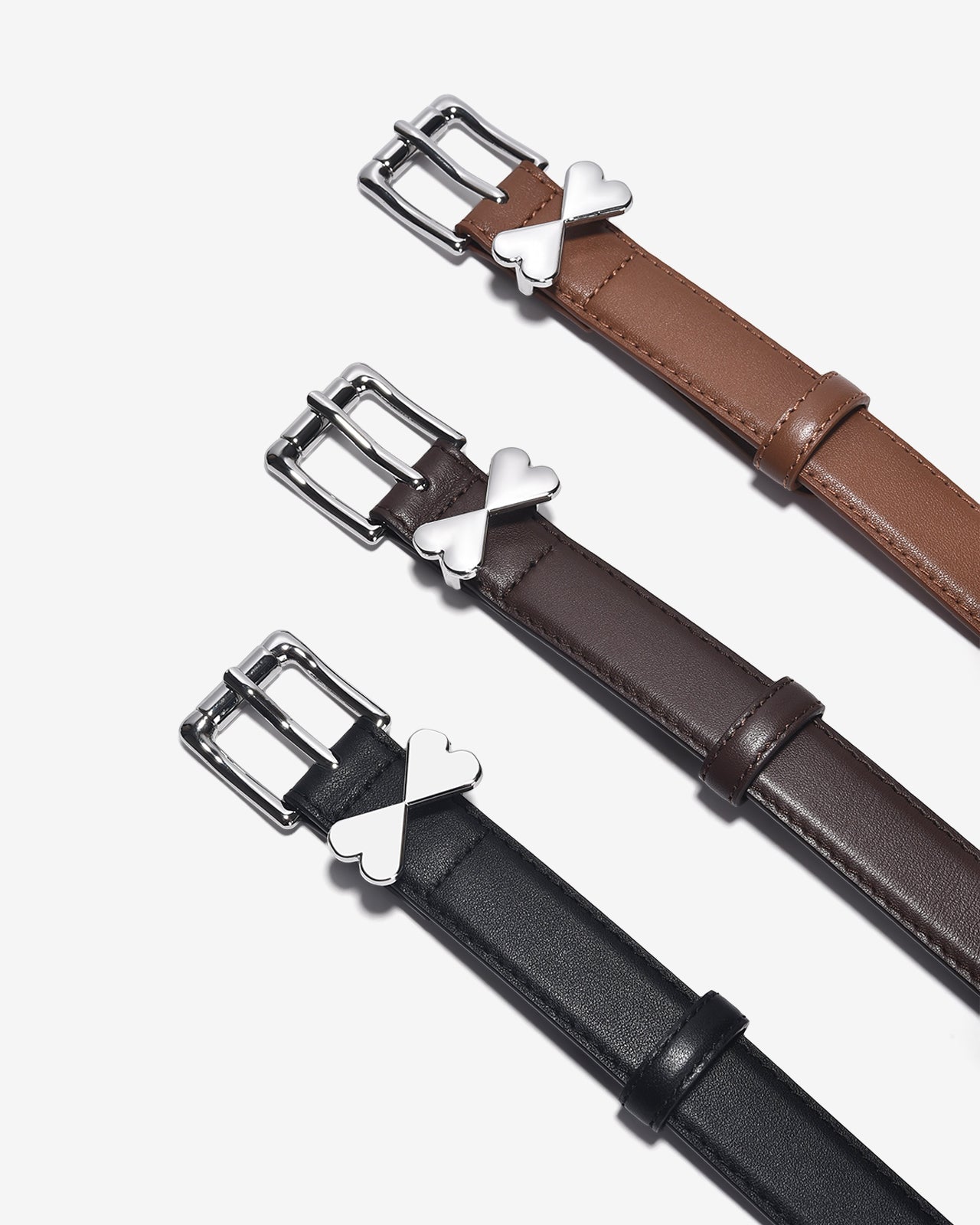 Nịt Da Nữ Zucia Khoá Tim Đôi-TD20Đen Color1