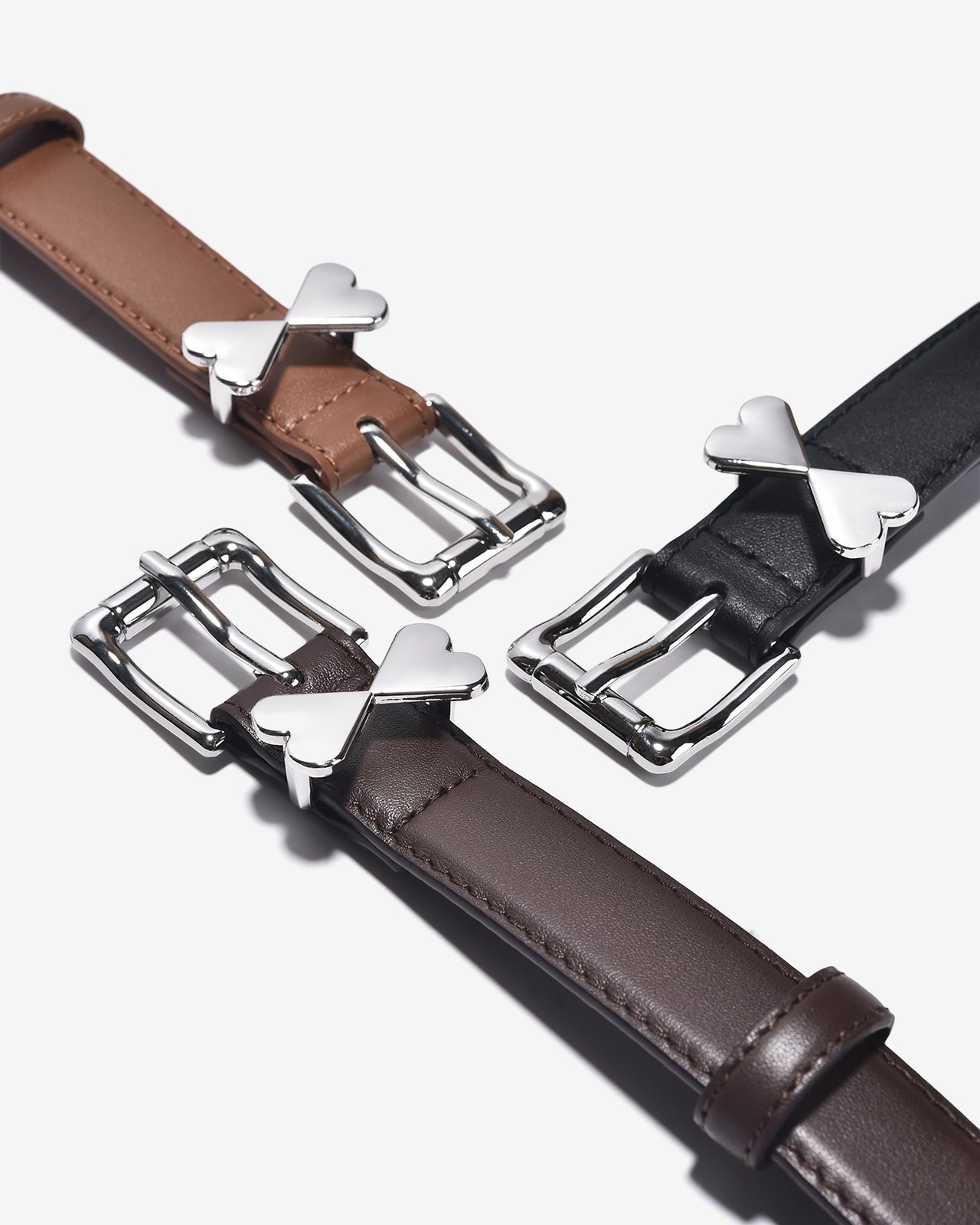 Nịt Da Nữ Zucia Khoá Tim Đôi-TD20Nâu Color1