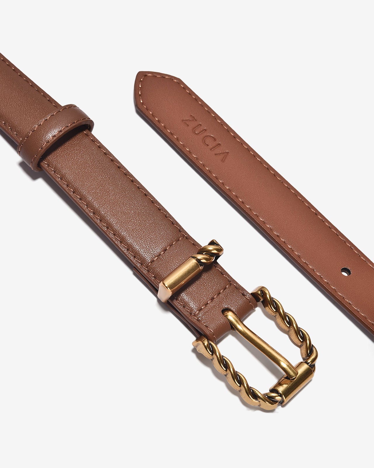 Nịt Da Nữ Zucia Khoá Vuông Xoắn-TD21Bò Color1
