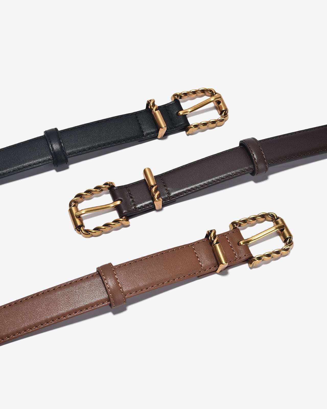 Nịt Da Nữ Zucia Khoá Vuông Xoắn-TD21Bò Color1