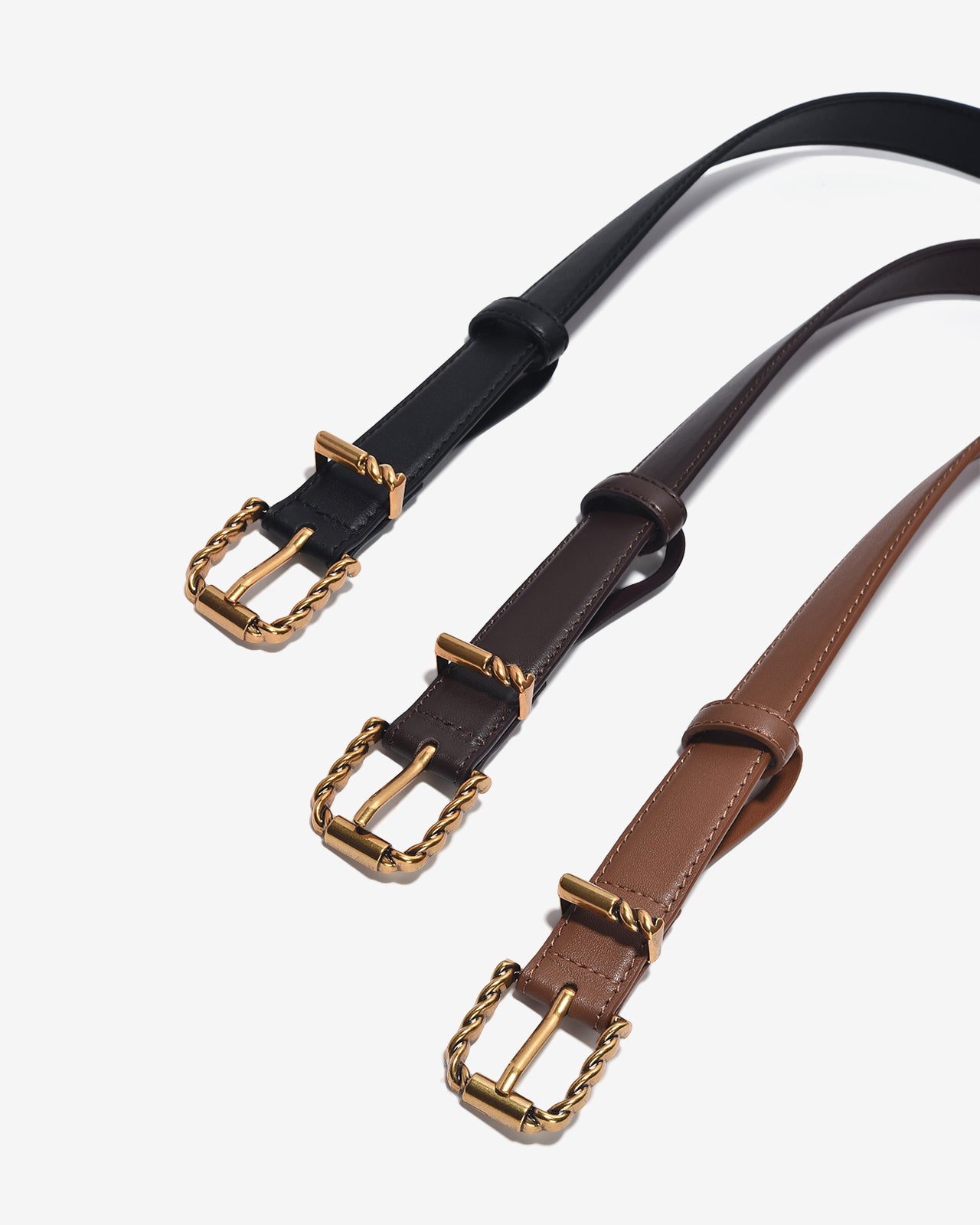Nịt Da Nữ Zucia Khoá Vuông Xoắn-TD21Đen Color1